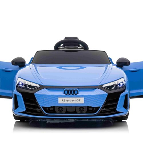 Maşinuţa electrica copii Audi RS E-tron GT 12V, albastru, scaun lat, telecomandă 2.4 GHz, intrare USB / AUX, Bluetooth, suspensie, baterie litiu, lumini LED, motor 2 x 25W, licență ORIGINALĂ