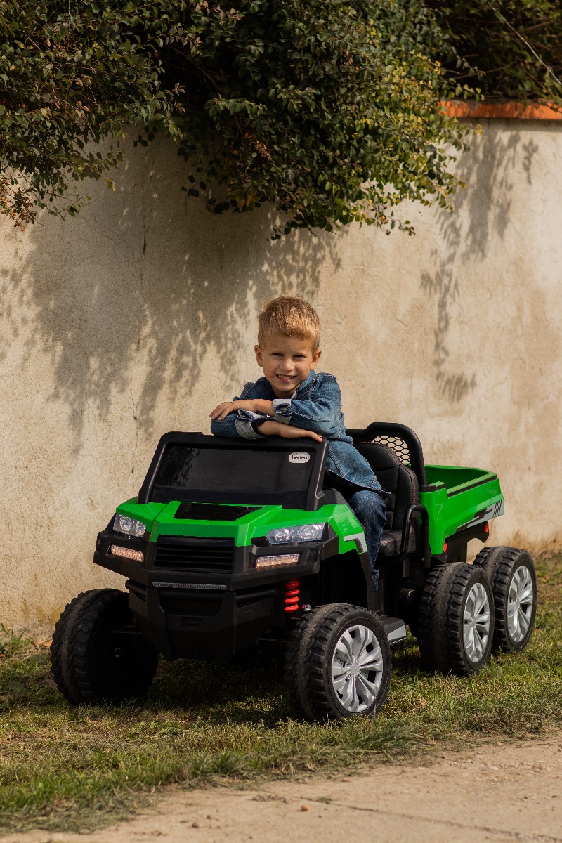 Mașină electrică copii FARM RIDER 6X6 cu tracțiune pe 4 roți, baterie 2x12V, roți EVA, suspensii, telecomandă 2,4 GHz, 2 locuri, MP3 player cu intrare USB / SD, Bluetooth - imagine 9