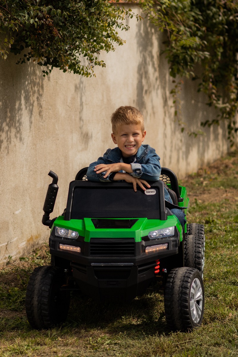 Mașină electrică copii FARM RIDER 6X6 cu tracțiune pe 4 roți, baterie 2x12V, roți EVA, suspensii, telecomandă 2,4 GHz, 2 locuri, MP3 player cu intrare USB / SD, Bluetooth - imagine 10