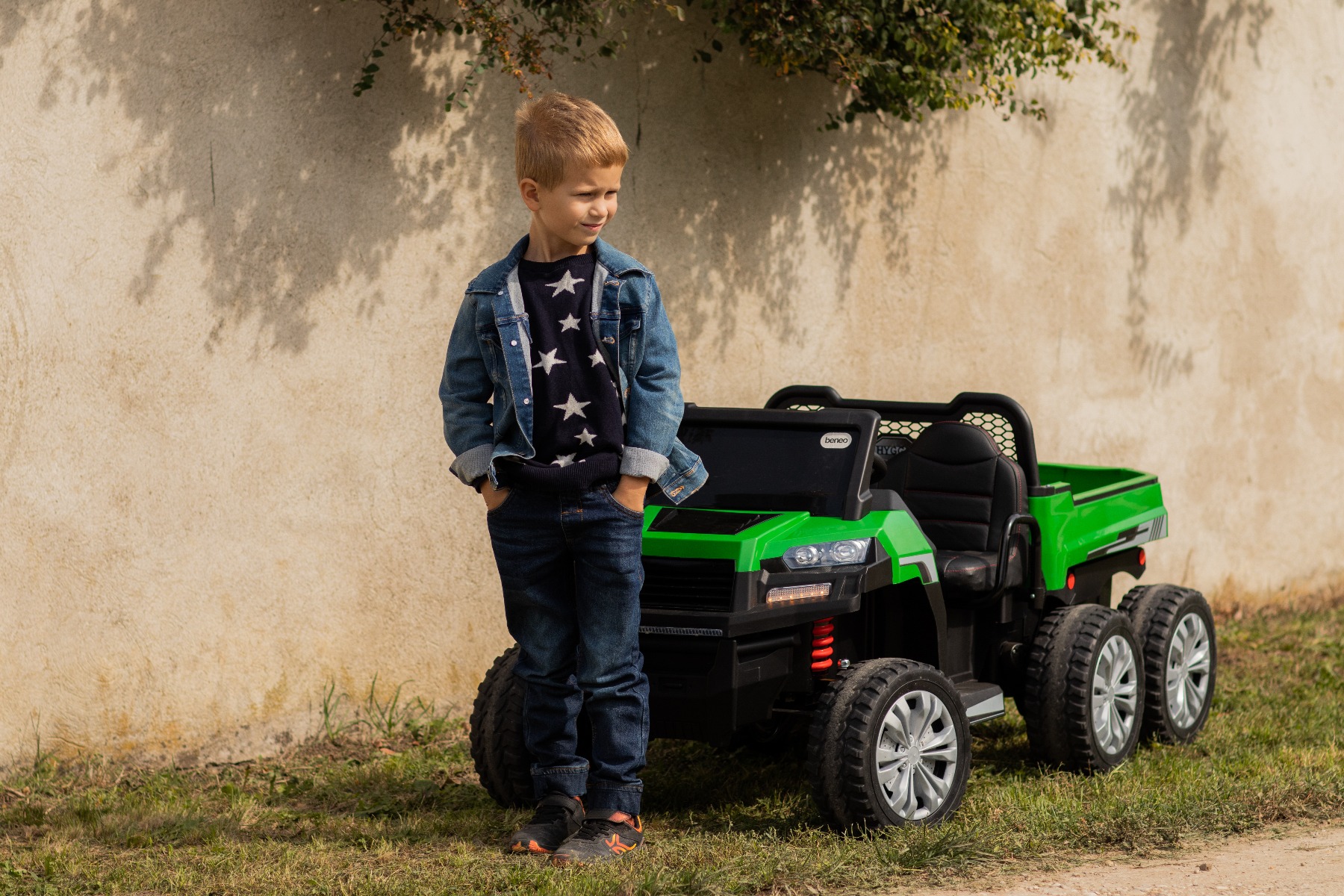 Mașină electrică copii FARM RIDER 6X6 cu tracțiune pe 4 roți, baterie 2x12V, roți EVA, suspensii, telecomandă 2,4 GHz, 2 locuri, MP3 player cu intrare USB / SD, Bluetooth - imagine 12
