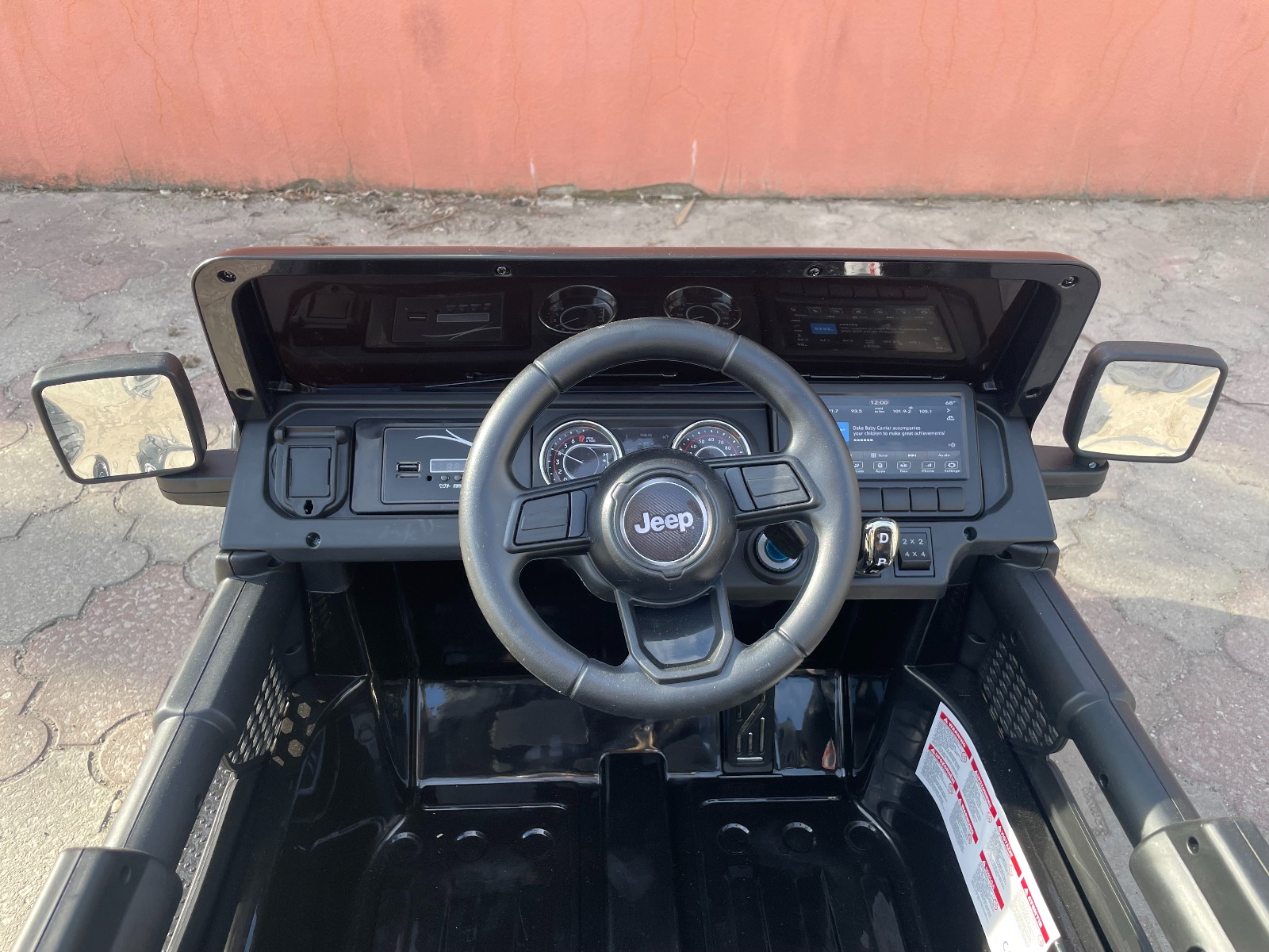 Mașinuță electrică pentru copii JEEP Wrangler, Verde, scaun din piele, Radio cu intrare Bluetooth și USB, unitate 4x4, baterie cu litiu, roți EVA, suspensii spate, telecomandă de 2,4 GHz, comutator funcție telecomandă/ pedală, licențiat - imagine 17