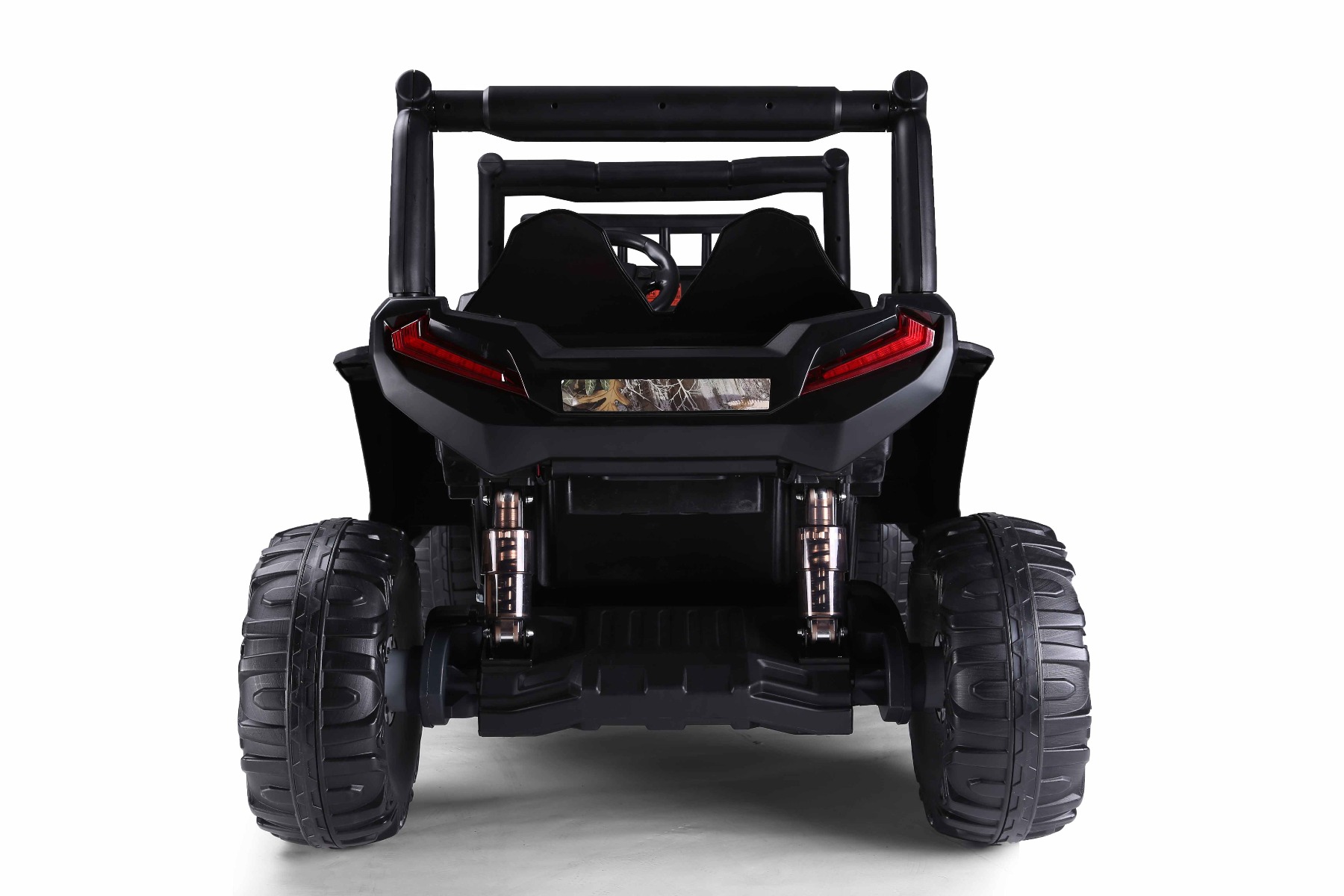 Mașină electrică pentru copii UTV 24V, roșie, două locuri, motor 2 x 200 W, Baterie litiu, roți EVA, osii cu arcuri, frână electrică, scaun tapițat, 2.4 GHz DO, două locuri, USB, AUX - imagine 3