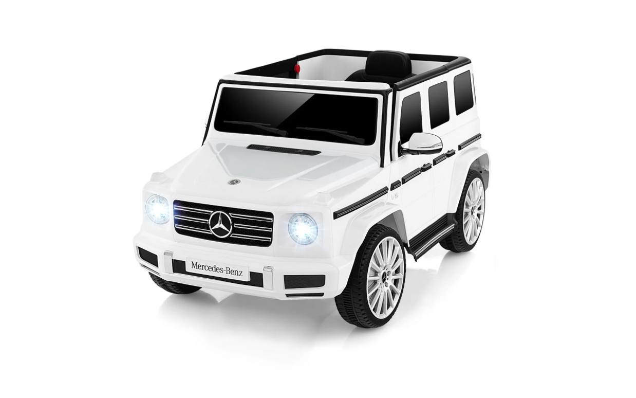 Mașinuță electrică Mercedes G63 12V, alb, scaun individual, suspensii față/spate, baterie litiu, telecomandă 2.4 GHz, 2XMOTOR, USB, Bluetooth, licență ORIGINALĂ - imagine 12