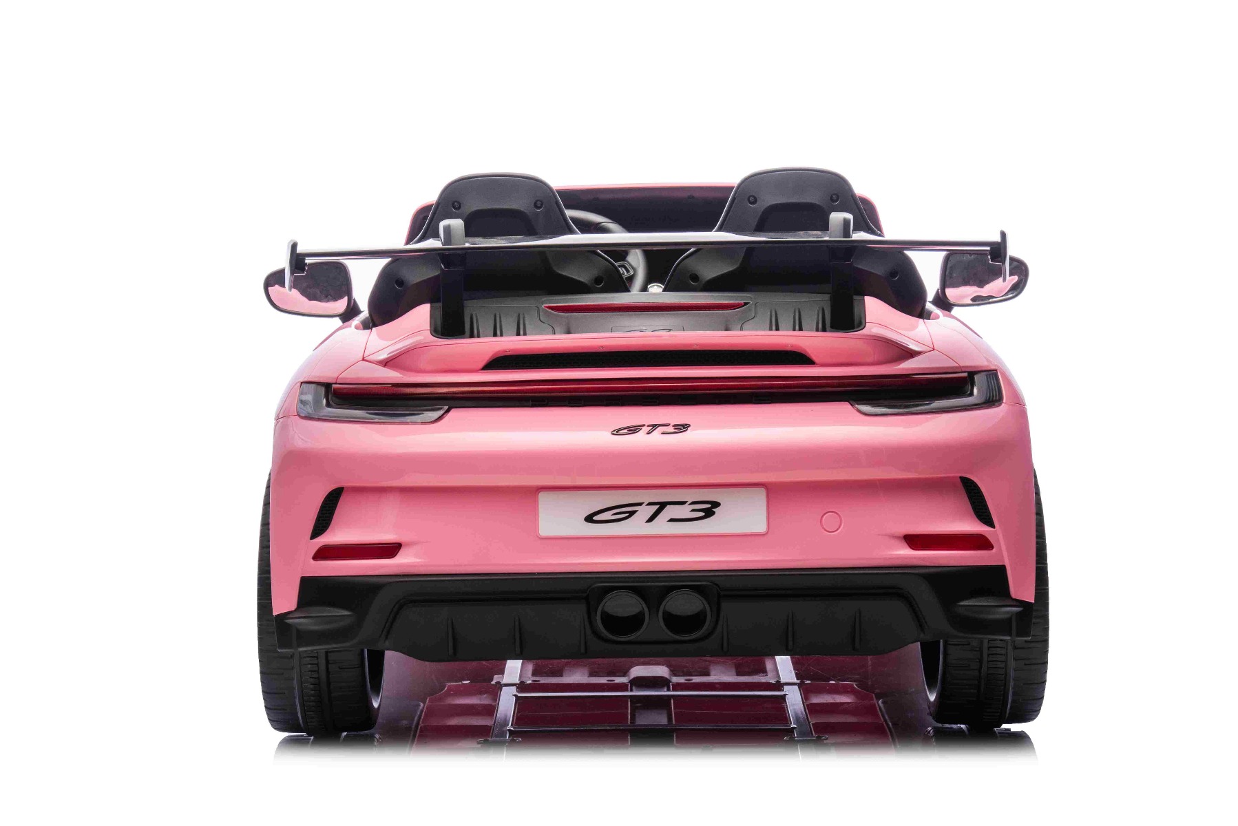 Mașină electrică copii Porsche 911 24V cu tracțiune 4x4, roz, scaun cu două locuri, telecomandă 2.4 GHz, intrare USB/AUX, motoare 200W, suspensie, baterie litiu, lumini LED față și spate, licență ORIGINALĂ - imagine 3