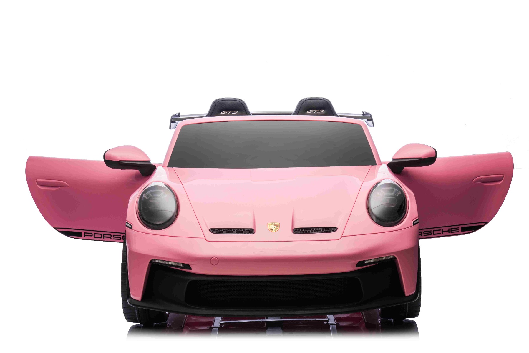 Mașină electrică copii Porsche 911 24V cu tracțiune 4x4, roz, scaun cu două locuri, telecomandă 2.4 GHz, intrare USB/AUX, motoare 200W, suspensie, baterie litiu, lumini LED față și spate, licență ORIGINALĂ - imagine 7
