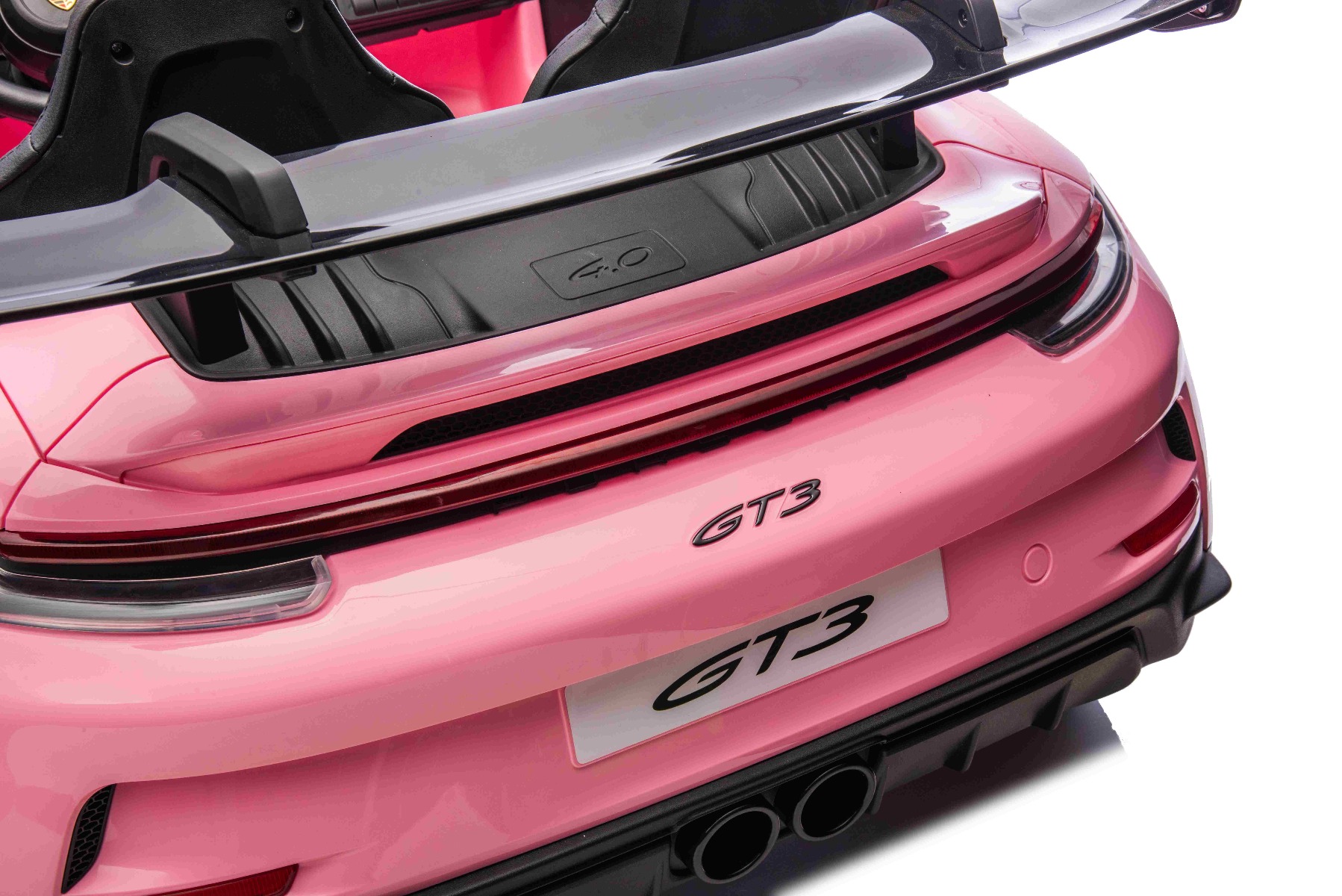Mașină electrică copii Porsche 911 24V cu tracțiune 4x4, roz, scaun cu două locuri, telecomandă 2.4 GHz, intrare USB/AUX, motoare 200W, suspensie, baterie litiu, lumini LED față și spate, licență ORIGINALĂ - imagine 15