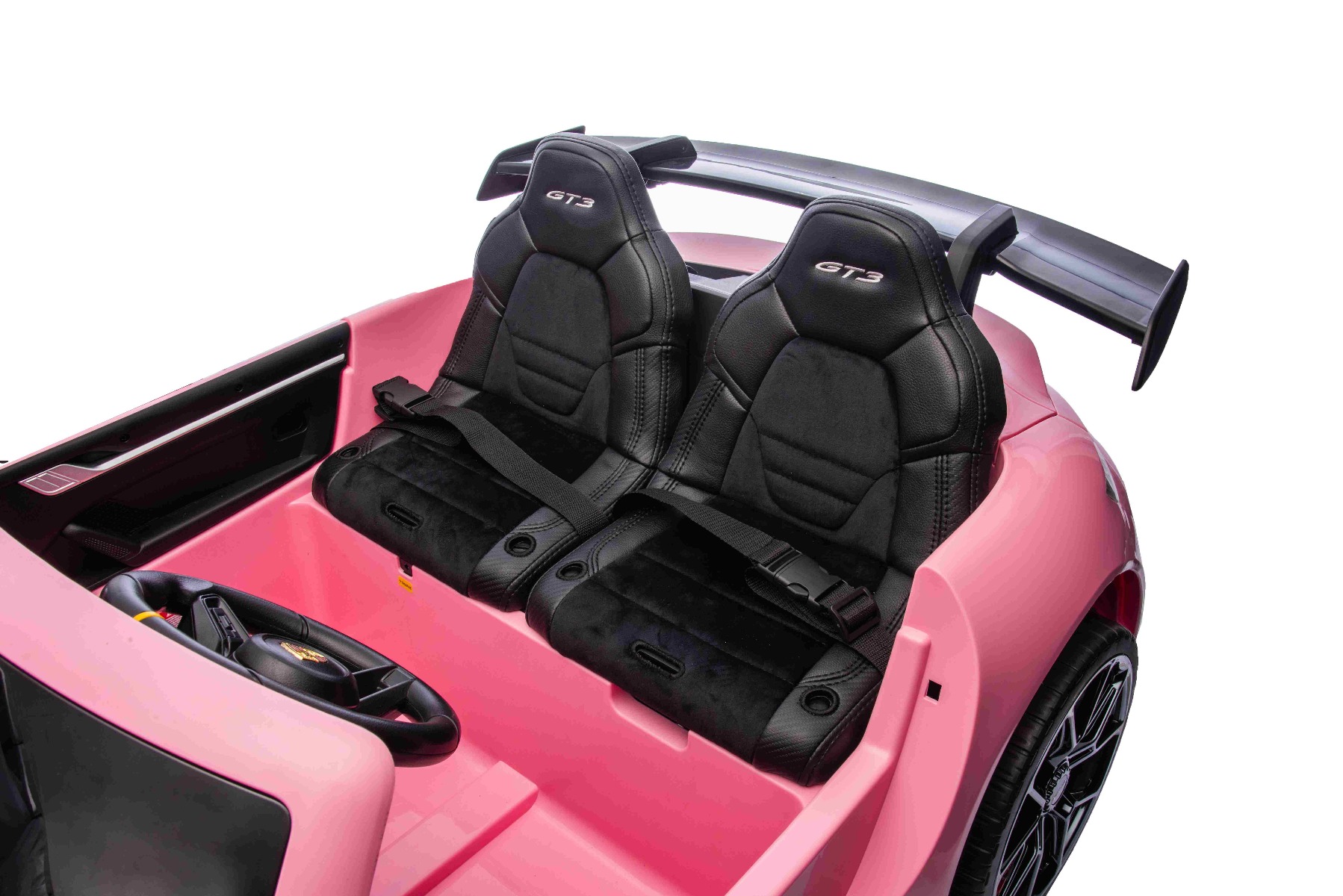 Mașină electrică copii Porsche 911 24V cu tracțiune 4x4, roz, scaun cu două locuri, telecomandă 2.4 GHz, intrare USB/AUX, motoare 200W, suspensie, baterie litiu, lumini LED față și spate, licență ORIGINALĂ - imagine 20
