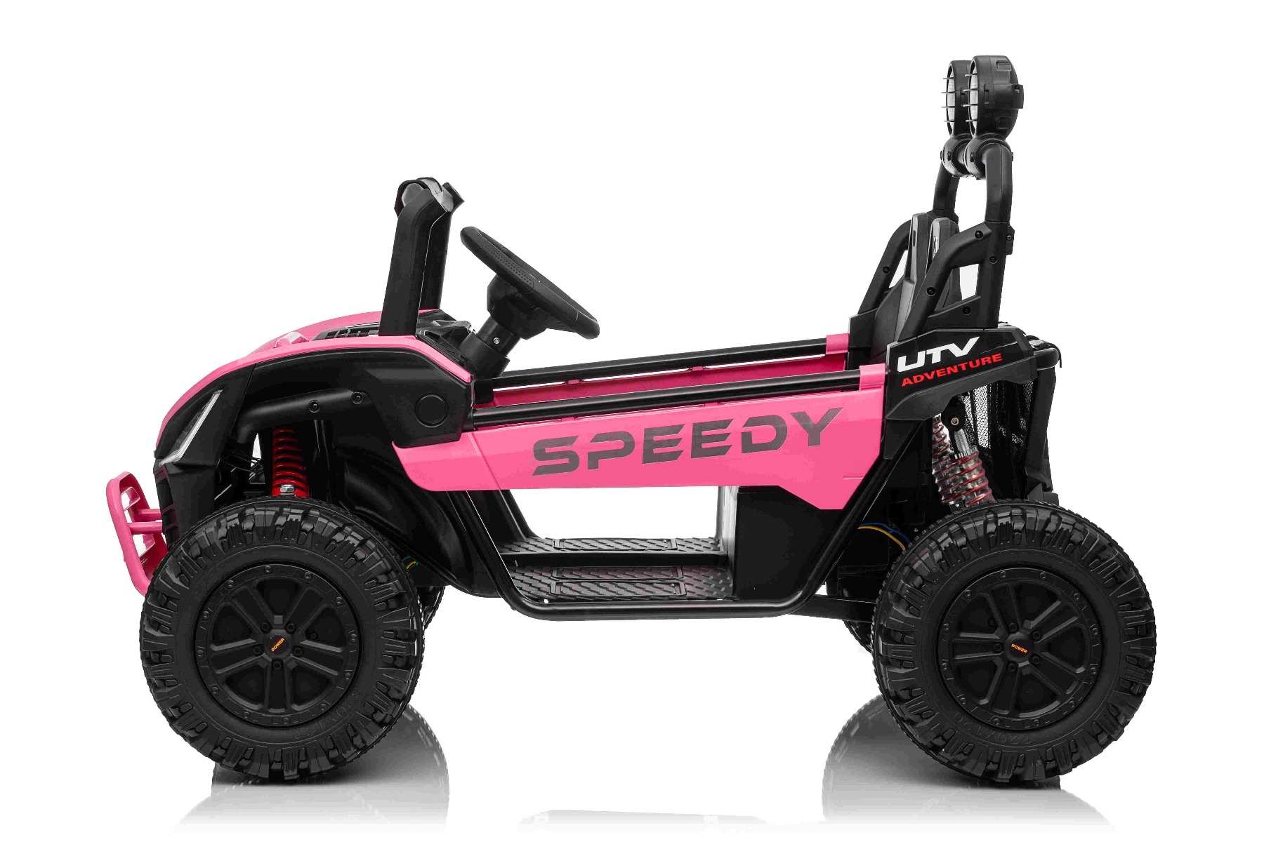 Maşinuţa electrica copii T-REX Ride 4x4 cu două locuri 24V, roz, player MP3 cu intrare USB/AUX, acționare 4x4, baterie litiu, suspensie, telecomandă, lumini LED - imagine 3