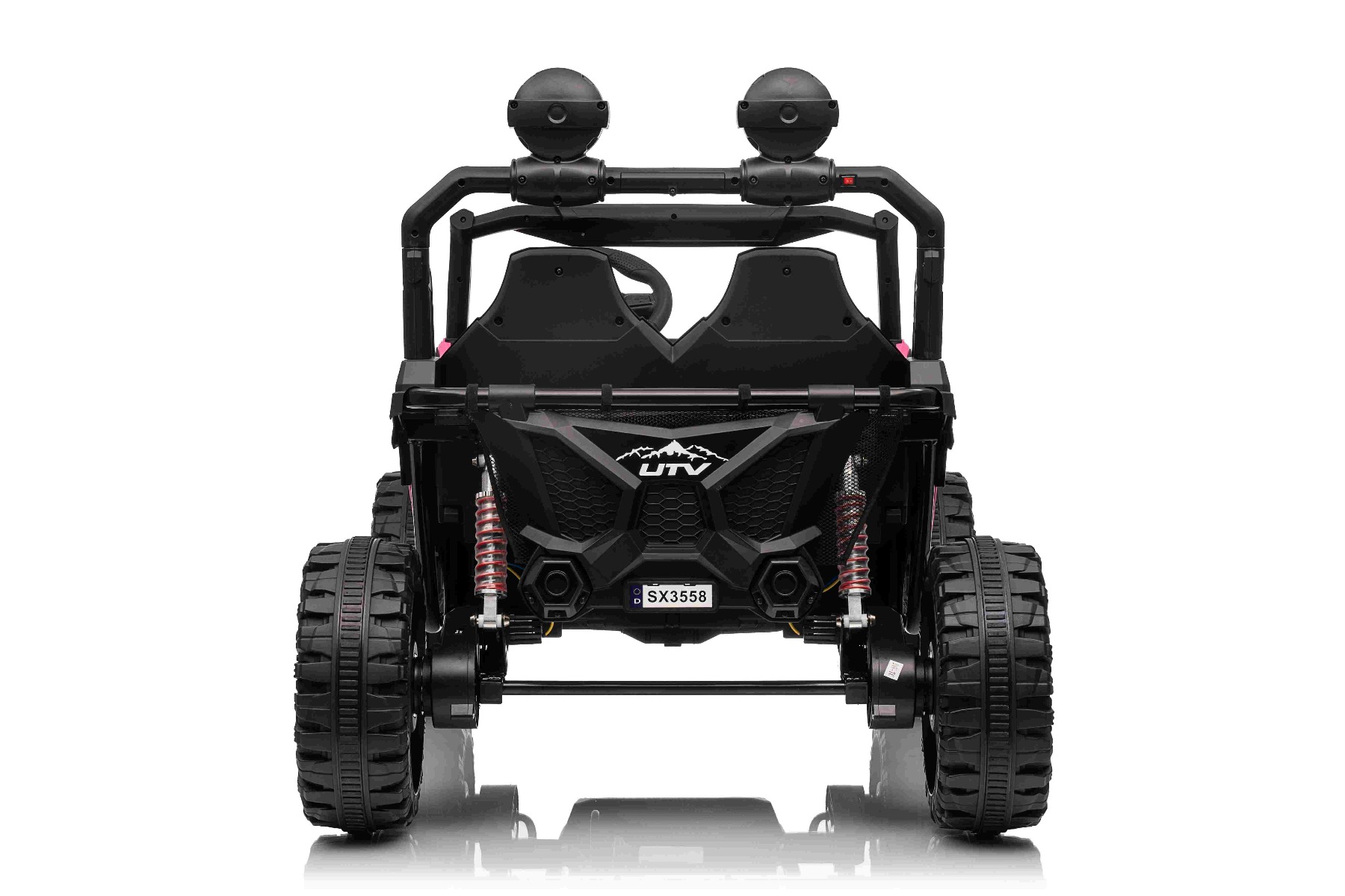 Maşinuţa electrica copii T-REX Ride 4x4 cu două locuri 24V, roz, player MP3 cu intrare USB/AUX, acționare 4x4, baterie litiu, suspensie, telecomandă, lumini LED - imagine 7