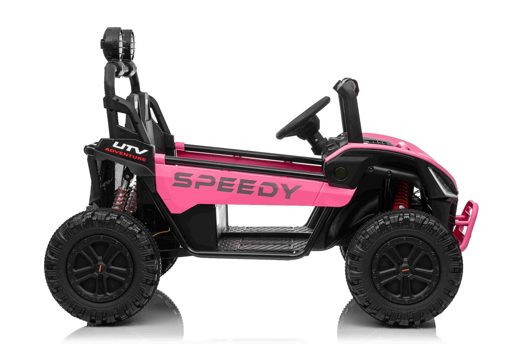 Maşinuţa electrica copii T-REX Ride 4x4 cu două locuri 24V, roz, player MP3 cu intrare USB/AUX, acționare 4x4, baterie litiu, suspensie, telecomandă, lumini LED - imagine 10