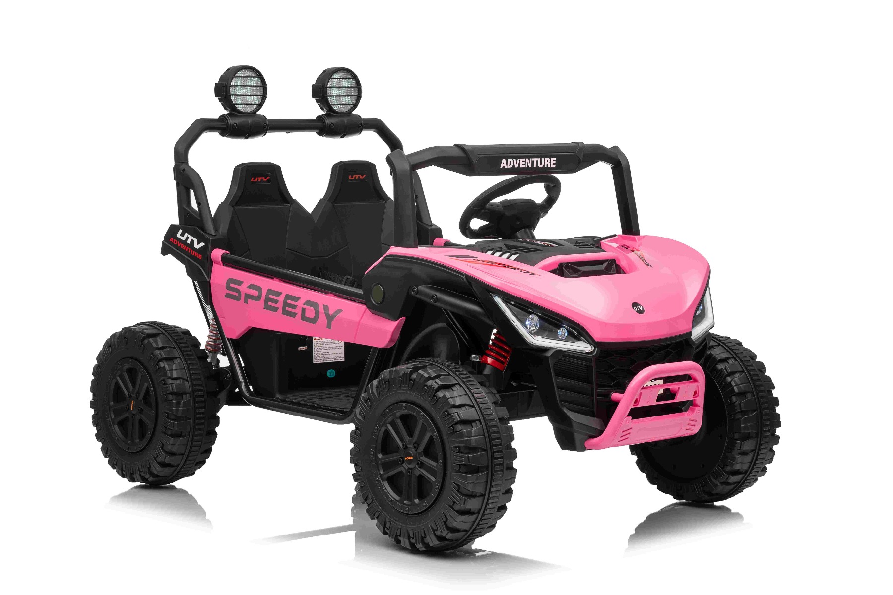 Maşinuţa electrica copii T-REX Ride 4x4 cu două locuri 24V, roz, player MP3 cu intrare USB/AUX, acționare 4x4, baterie litiu, suspensie, telecomandă, lumini LED - imagine 11