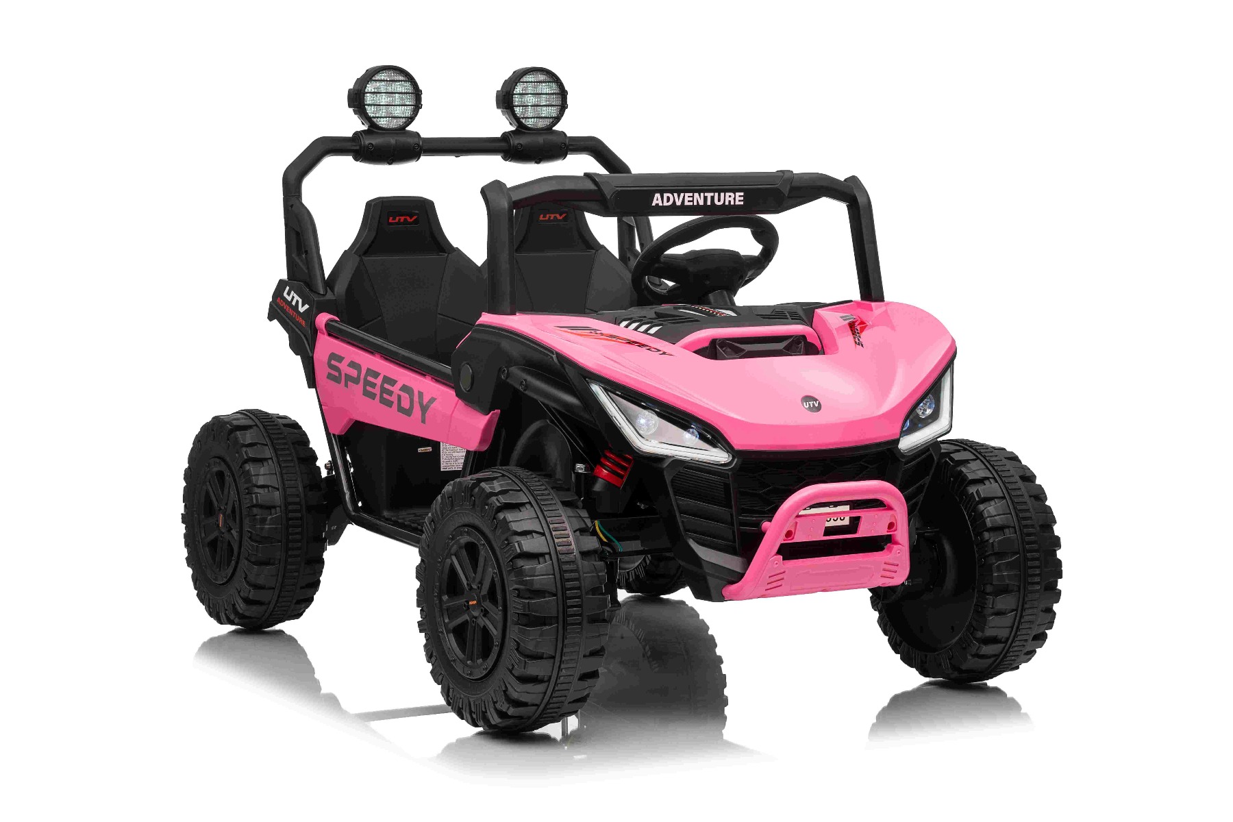 Maşinuţa electrica copii T-REX Ride 4x4 cu două locuri 24V, roz, player MP3 cu intrare USB/AUX, acționare 4x4, baterie litiu, suspensie, telecomandă, lumini LED - imagine 12