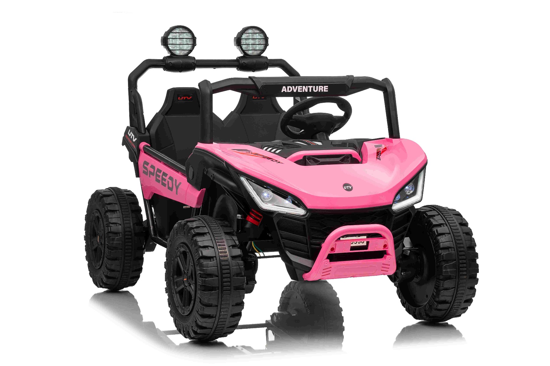 Maşinuţa electrica copii T-REX Ride 4x4 cu două locuri 24V, roz, player MP3 cu intrare USB/AUX, acționare 4x4, baterie litiu, suspensie, telecomandă, lumini LED - imagine 13