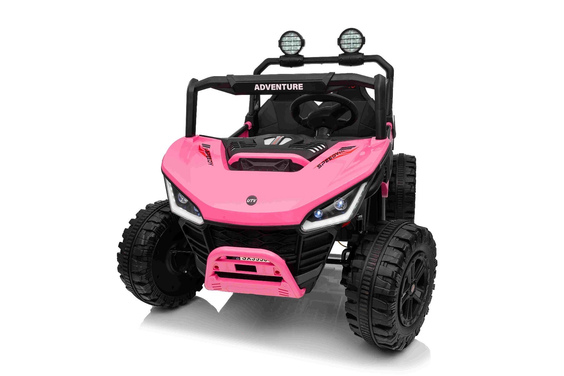 Maşinuţa electrica copii T-REX Ride 4x4 cu două locuri 24V, roz, player MP3 cu intrare USB/AUX, acționare 4x4, baterie litiu, suspensie, telecomandă, lumini LED - imagine 19