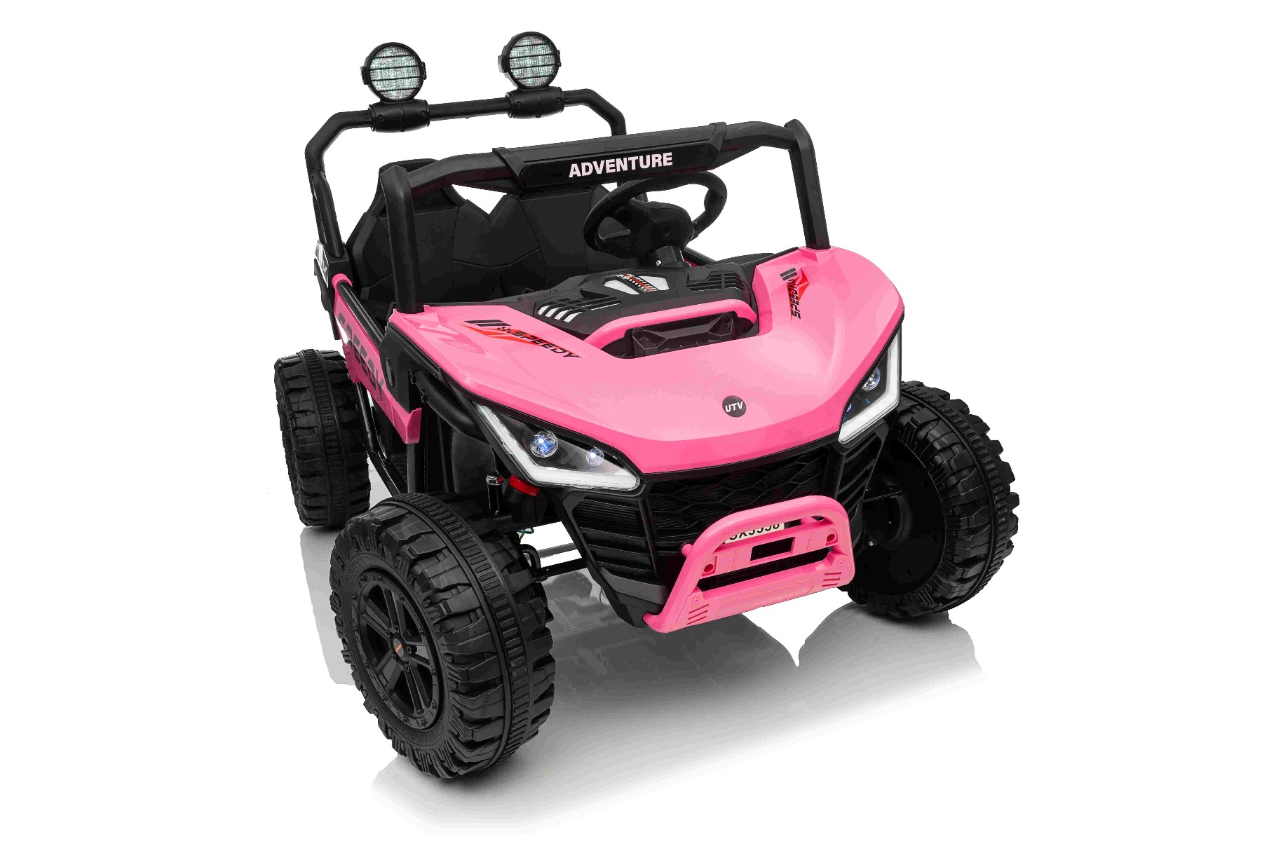 Maşinuţa electrica copii T-REX Ride 4x4 cu două locuri 24V, roz, player MP3 cu intrare USB/AUX, acționare 4x4, baterie litiu, suspensie, telecomandă, lumini LED - imagine 21