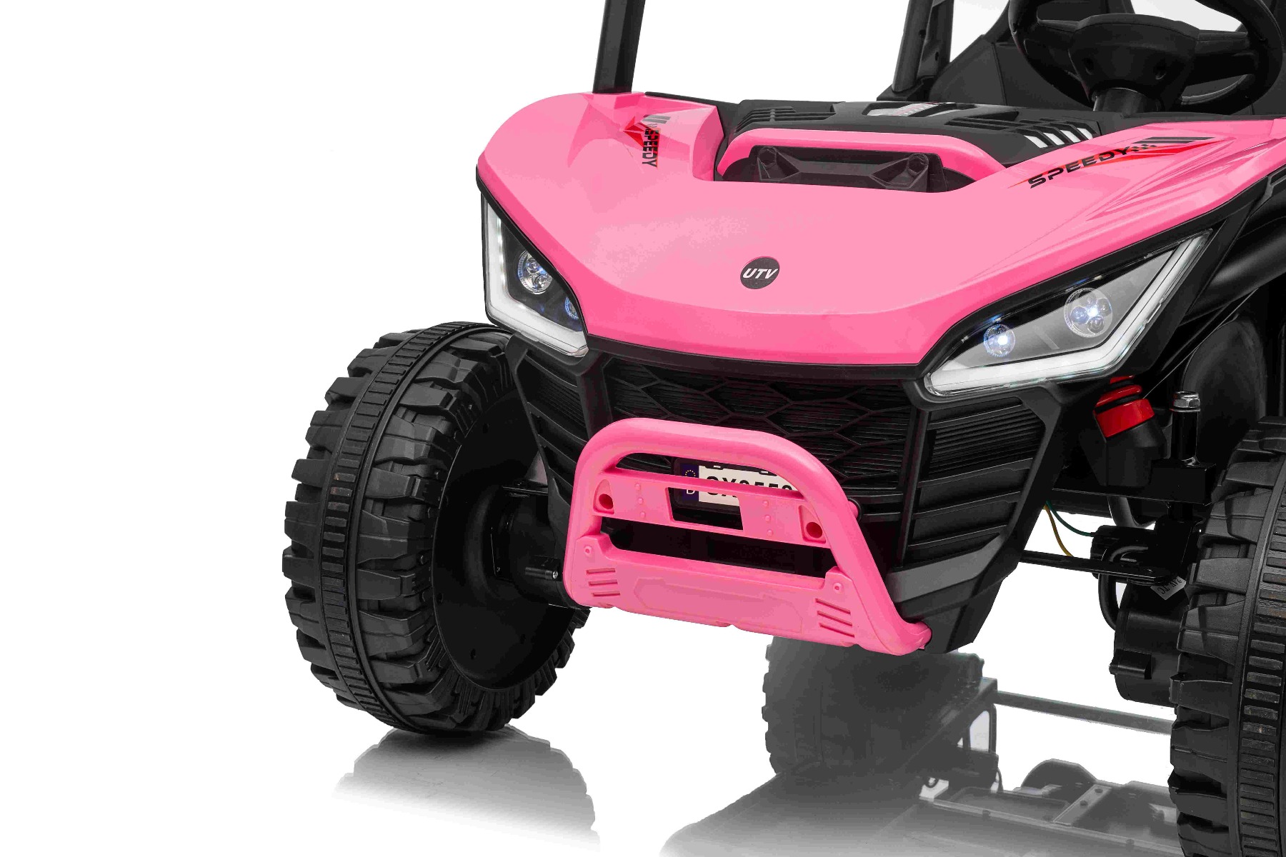 Maşinuţa electrica copii T-REX Ride 4x4 cu două locuri 24V, roz, player MP3 cu intrare USB/AUX, acționare 4x4, baterie litiu, suspensie, telecomandă, lumini LED - imagine 22