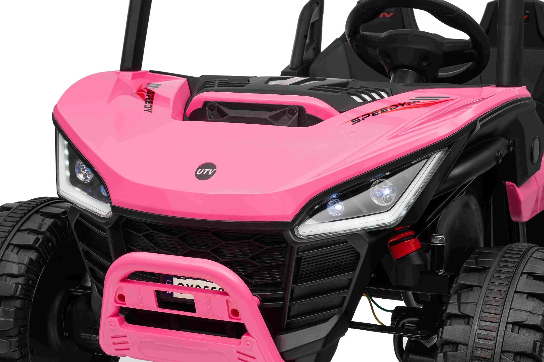Maşinuţa electrica copii T-REX Ride 4x4 cu două locuri 24V, roz, player MP3 cu intrare USB/AUX, acționare 4x4, baterie litiu, suspensie, telecomandă, lumini LED - imagine 23