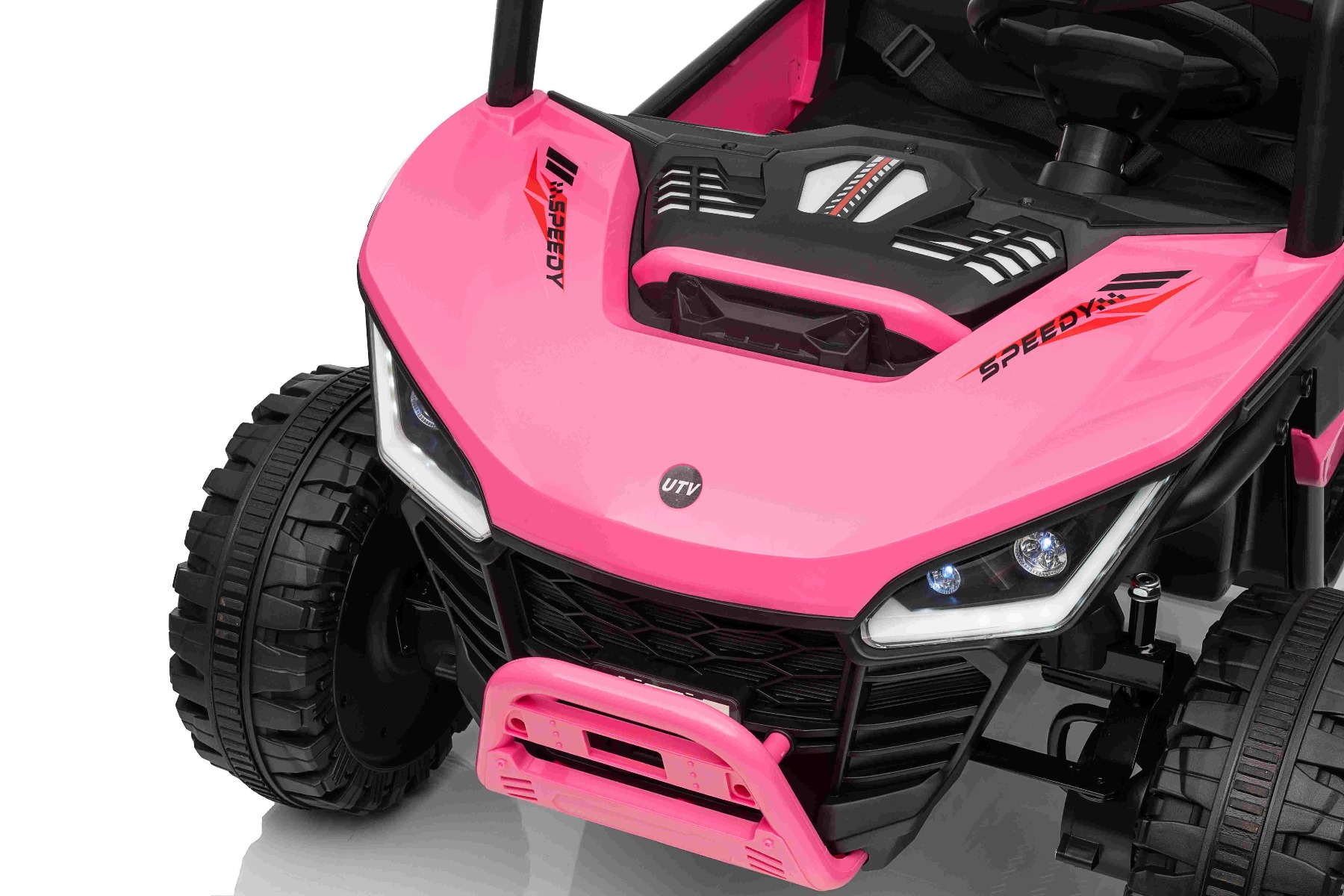 Maşinuţa electrica copii T-REX Ride 4x4 cu două locuri 24V, roz, player MP3 cu intrare USB/AUX, acționare 4x4, baterie litiu, suspensie, telecomandă, lumini LED - imagine 24