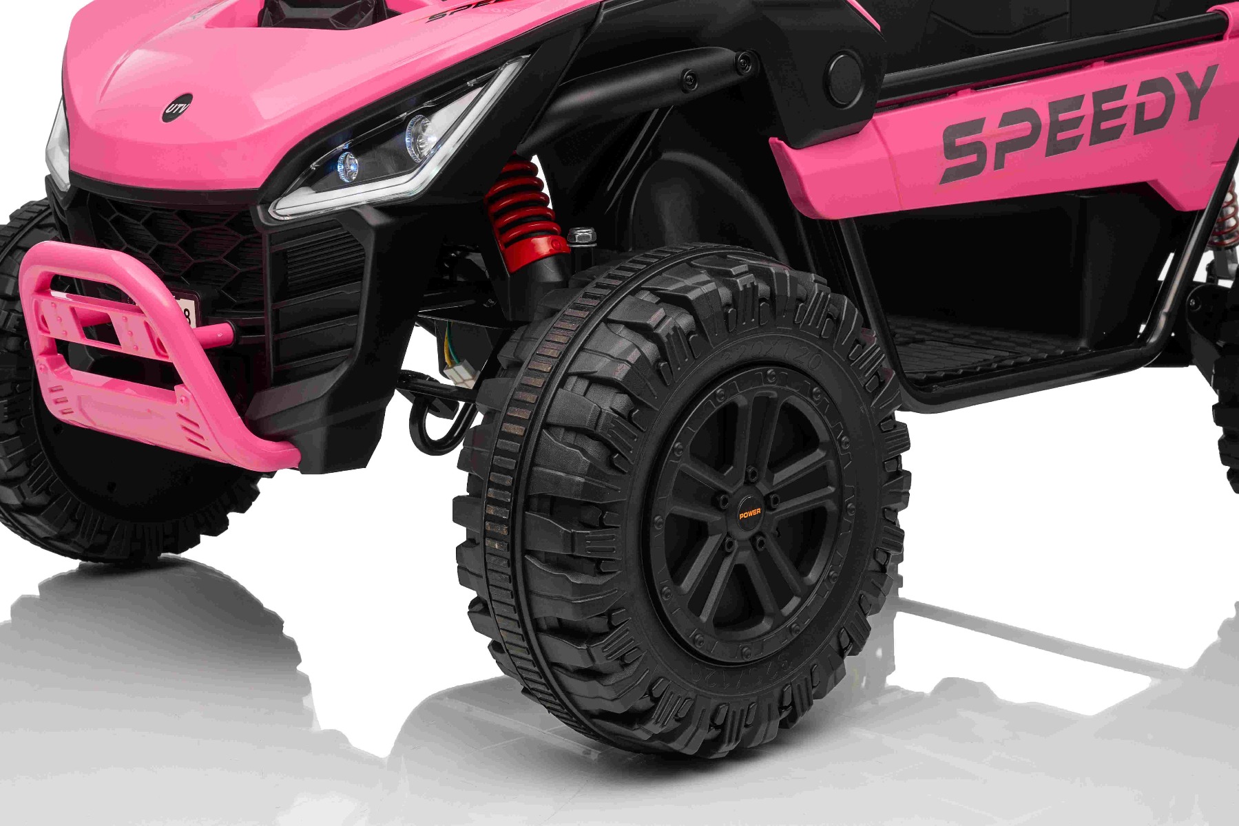 Maşinuţa electrica copii T-REX Ride 4x4 cu două locuri 24V, roz, player MP3 cu intrare USB/AUX, acționare 4x4, baterie litiu, suspensie, telecomandă, lumini LED - imagine 26
