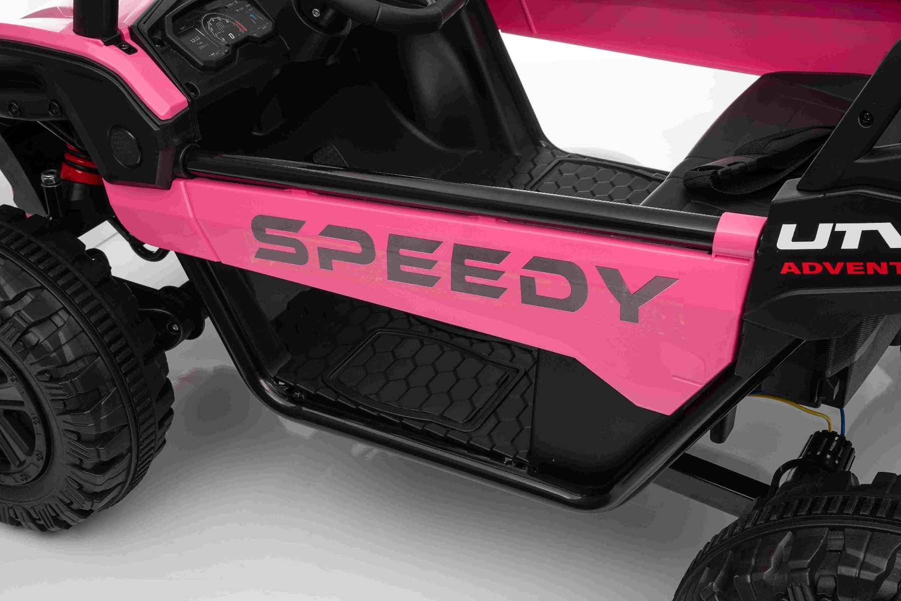 Maşinuţa electrica copii T-REX Ride 4x4 cu două locuri 24V, roz, player MP3 cu intrare USB/AUX, acționare 4x4, baterie litiu, suspensie, telecomandă, lumini LED - imagine 28
