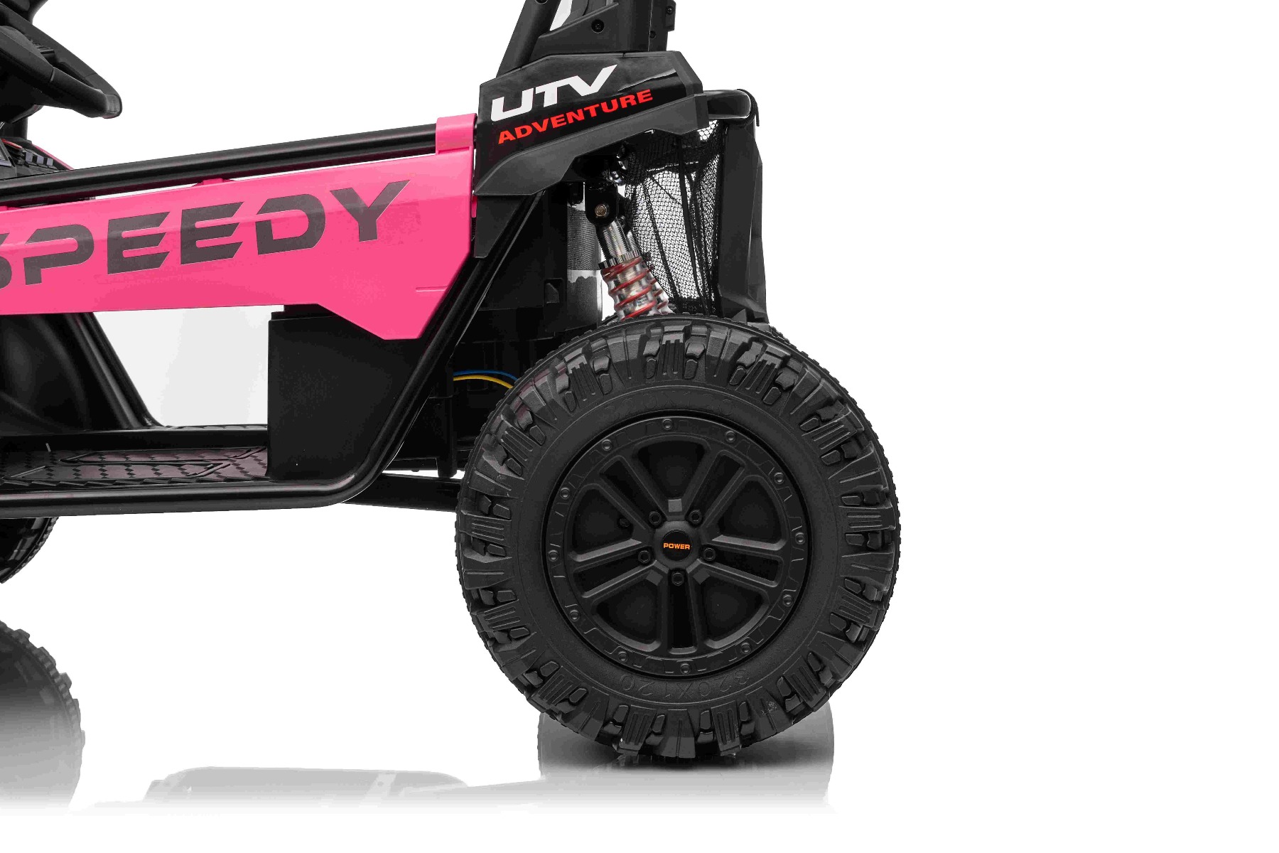 Maşinuţa electrica copii T-REX Ride 4x4 cu două locuri 24V, roz, player MP3 cu intrare USB/AUX, acționare 4x4, baterie litiu, suspensie, telecomandă, lumini LED - imagine 30