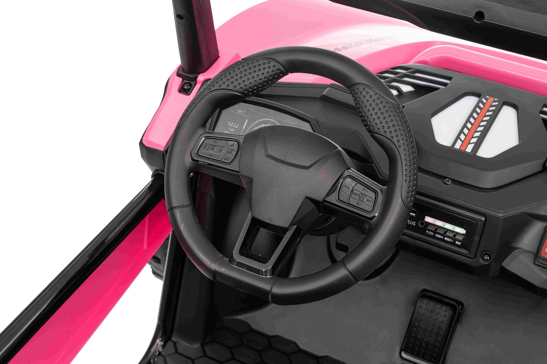 Maşinuţa electrica copii T-REX Ride 4x4 cu două locuri 24V, roz, player MP3 cu intrare USB/AUX, acționare 4x4, baterie litiu, suspensie, telecomandă, lumini LED - imagine 32