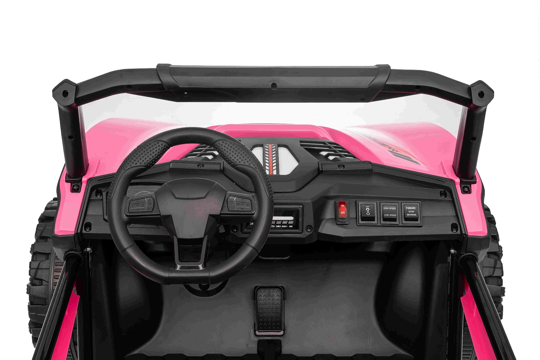 Maşinuţa electrica copii T-REX Ride 4x4 cu două locuri 24V, roz, player MP3 cu intrare USB/AUX, acționare 4x4, baterie litiu, suspensie, telecomandă, lumini LED - imagine 39