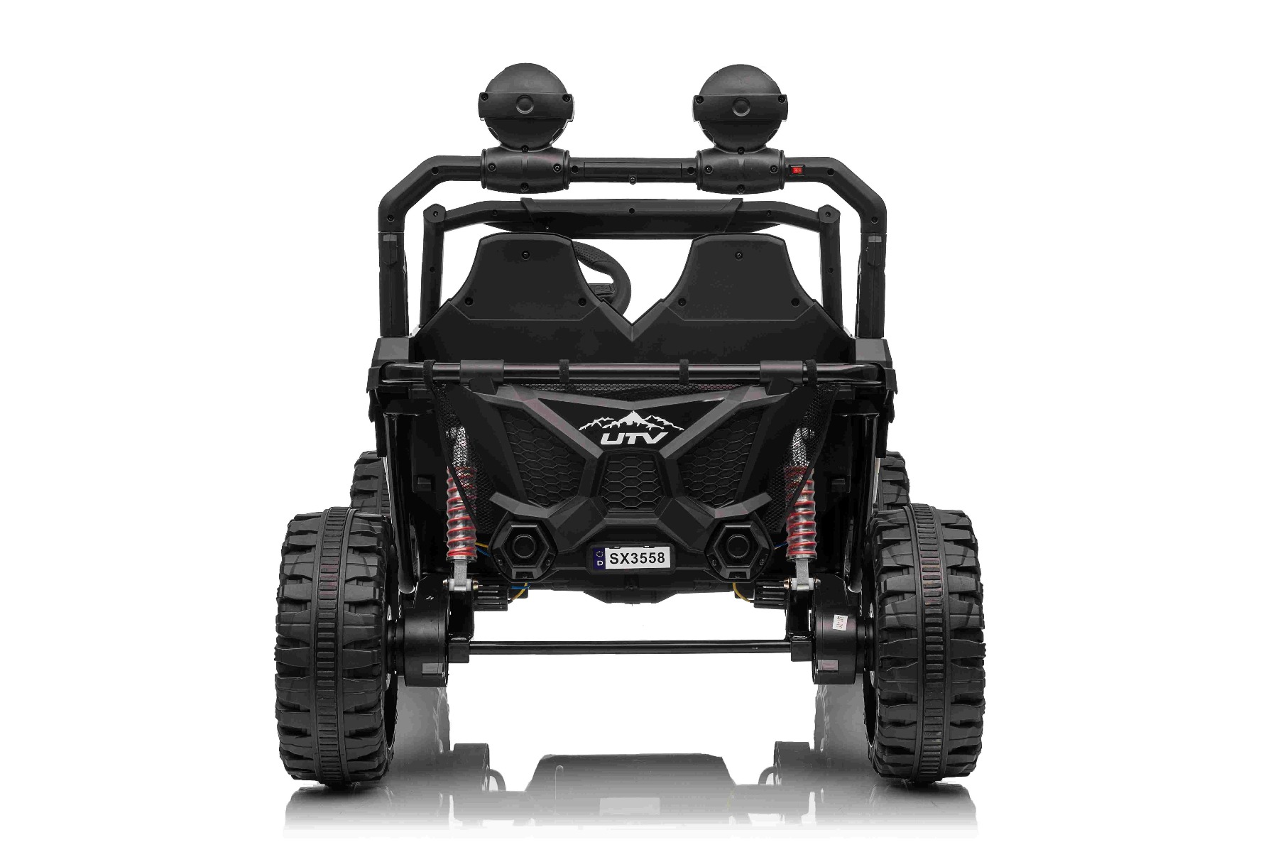 Maşinuţa electrica copii T-REX Ride 4x4 cu două locuri 24V, alb, player MP3 cu intrare USB/AUX, acționare 4x4, baterie litiu, suspensie, telecomandă, lumini LED - imagine 9