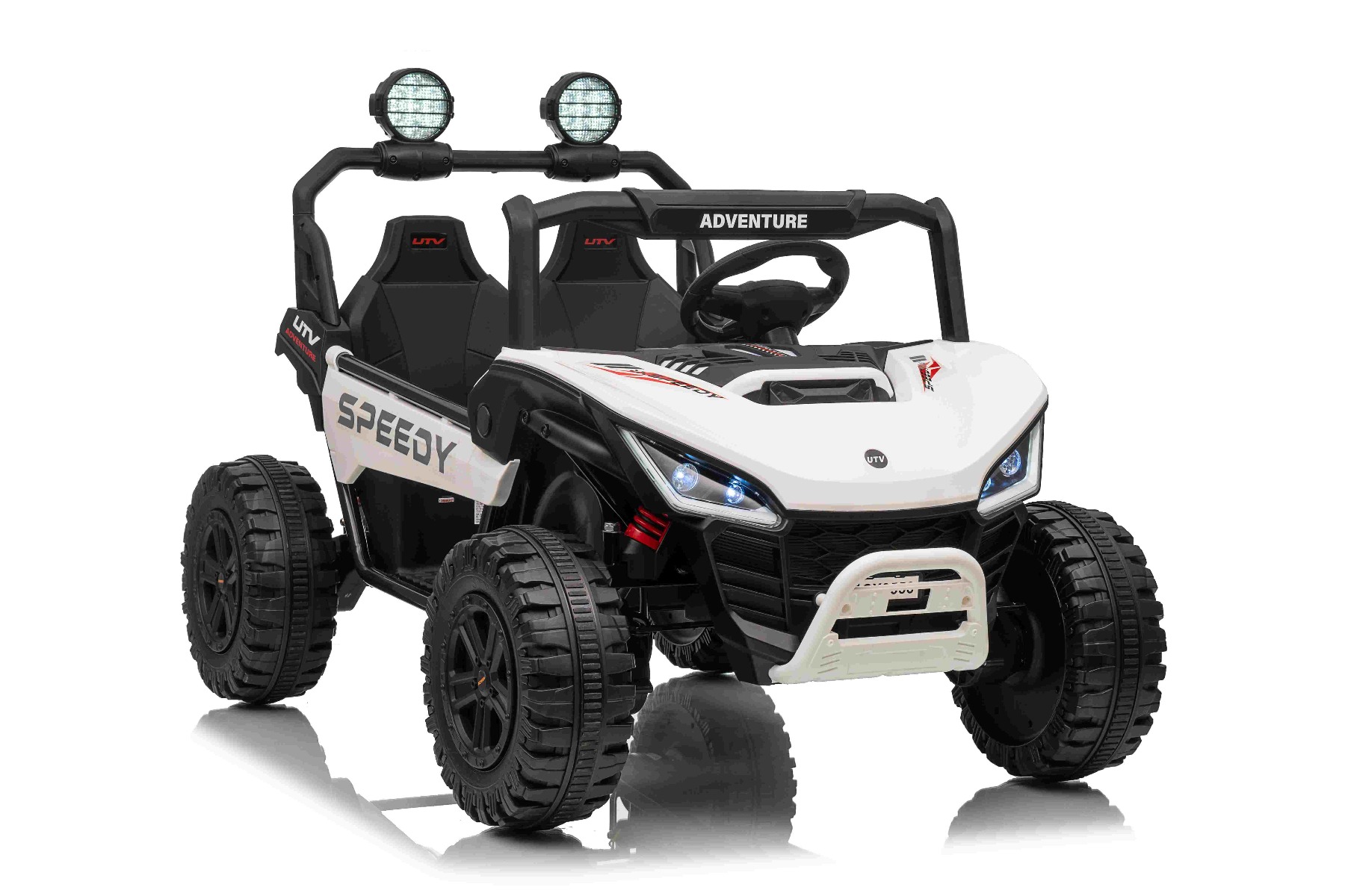 Maşinuţa electrica copii T-REX Ride 4x4 cu două locuri 24V, alb, player MP3 cu intrare USB/AUX, acționare 4x4, baterie litiu, suspensie, telecomandă, lumini LED - imagine 14