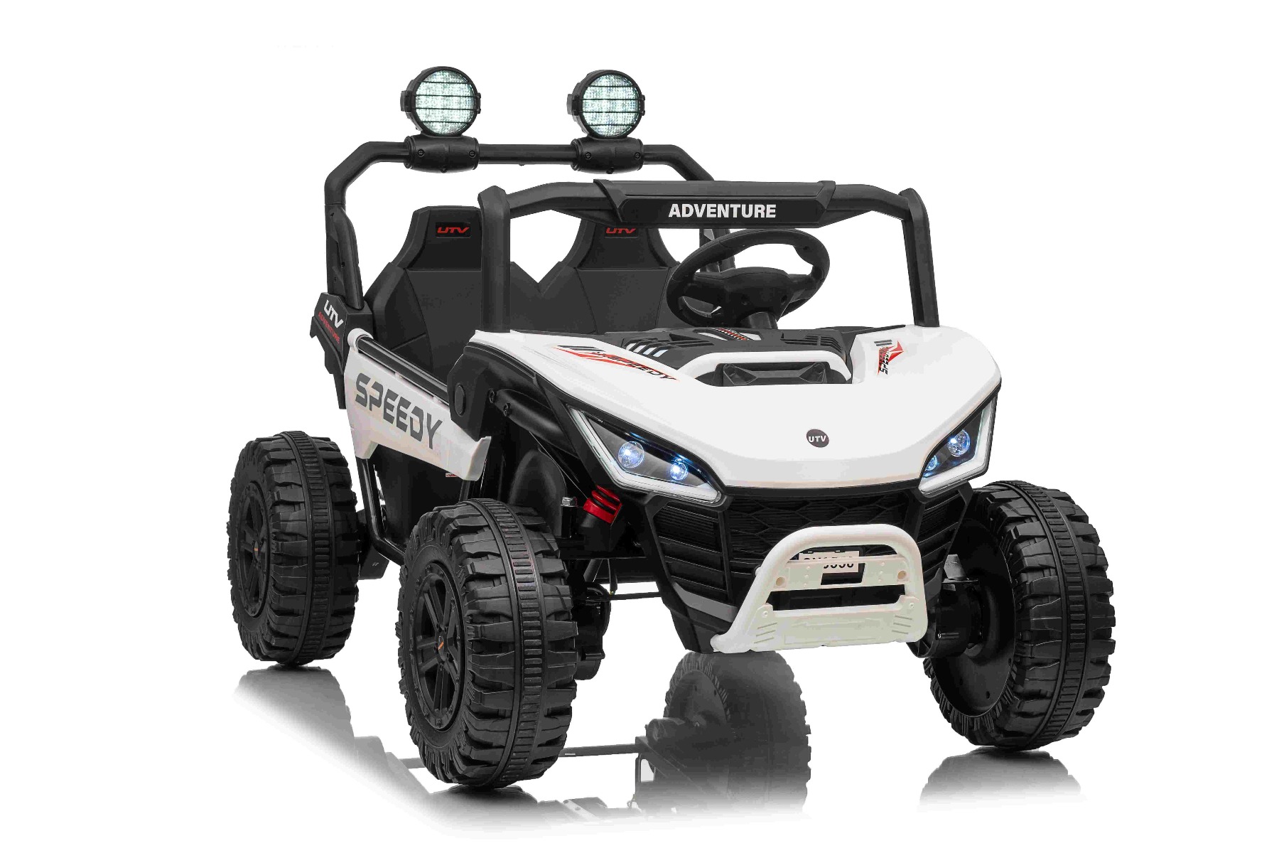 Maşinuţa electrica copii T-REX Ride 4x4 cu două locuri 24V, alb, player MP3 cu intrare USB/AUX, acționare 4x4, baterie litiu, suspensie, telecomandă, lumini LED - imagine 15