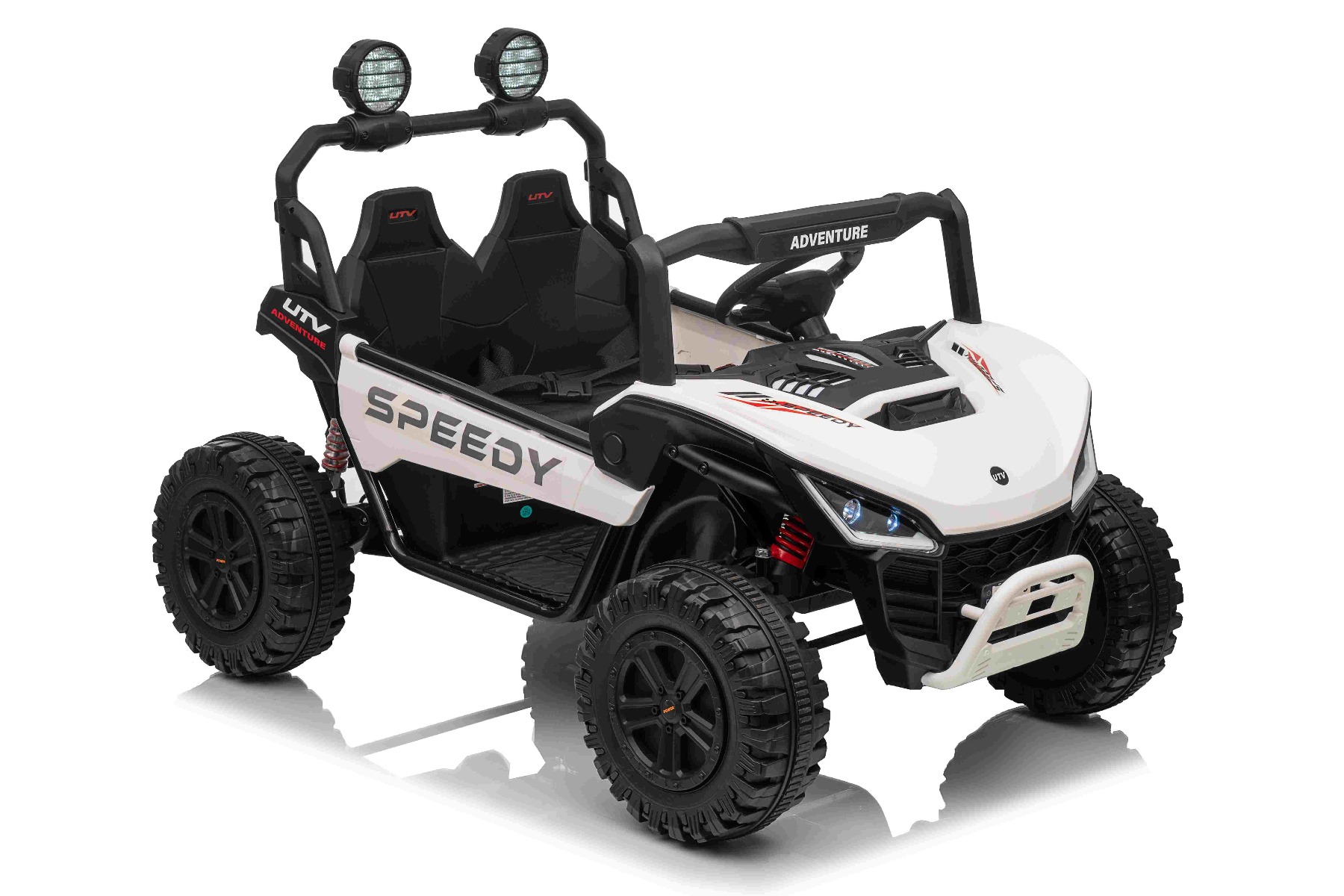 Maşinuţa electrica copii T-REX Ride 4x4 cu două locuri 24V, alb, player MP3 cu intrare USB/AUX, acționare 4x4, baterie litiu, suspensie, telecomandă, lumini LED - imagine 16