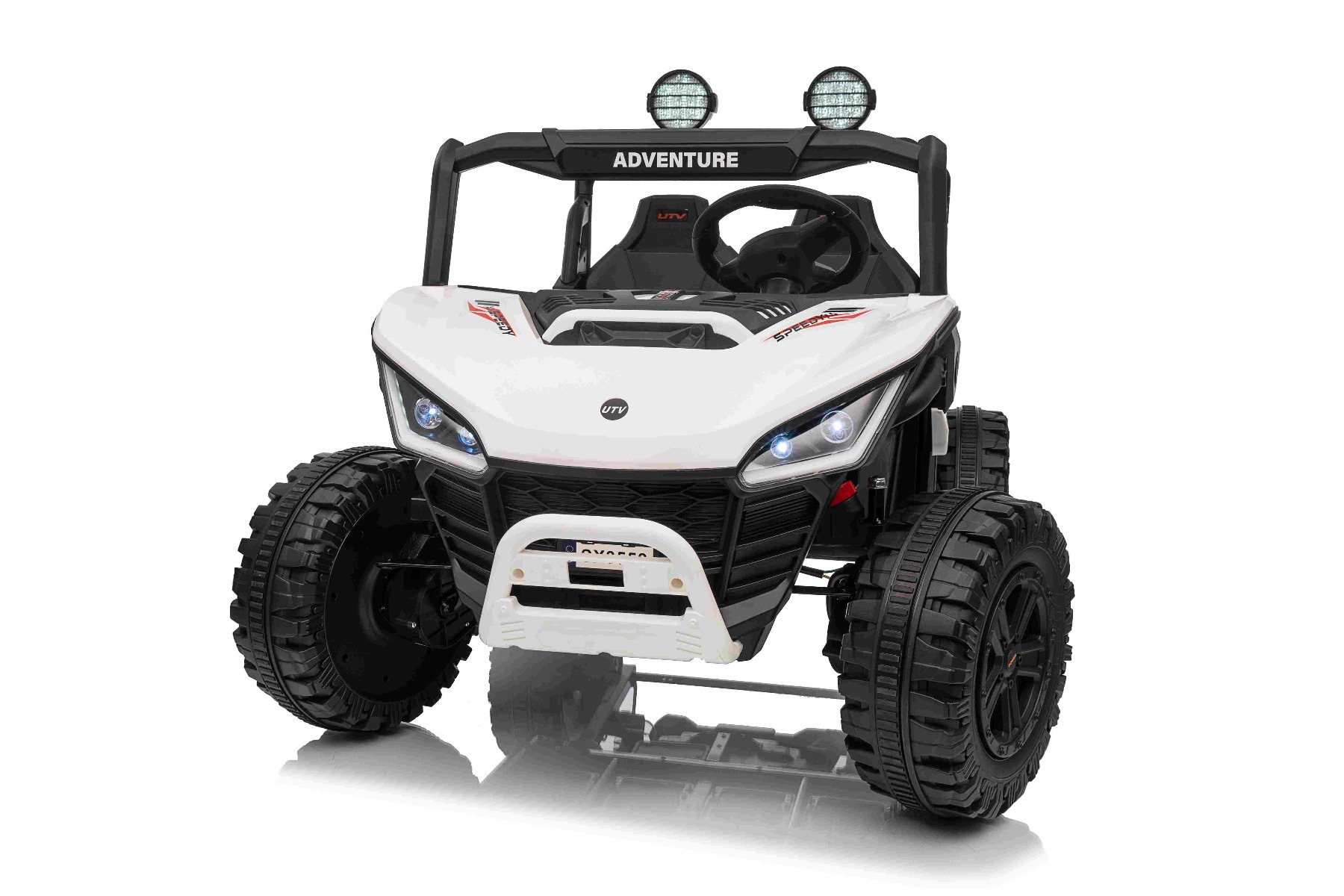 Maşinuţa electrica copii T-REX Ride 4x4 cu două locuri 24V, alb, player MP3 cu intrare USB/AUX, acționare 4x4, baterie litiu, suspensie, telecomandă, lumini LED - imagine 20