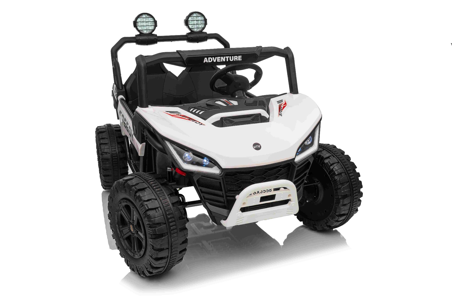 Maşinuţa electrica copii T-REX Ride 4x4 cu două locuri 24V, alb, player MP3 cu intrare USB/AUX, acționare 4x4, baterie litiu, suspensie, telecomandă, lumini LED - imagine 22