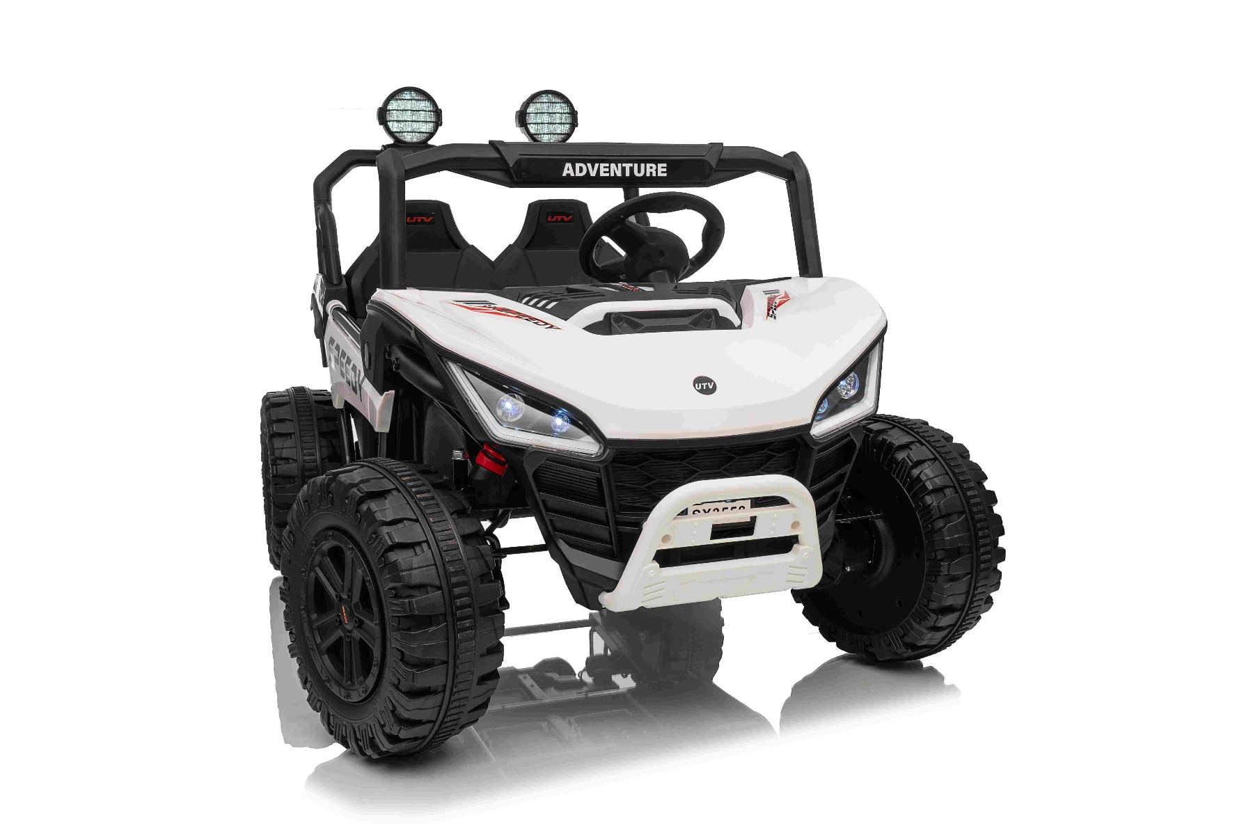 Maşinuţa electrica copii T-REX Ride 4x4 cu două locuri 24V, alb, player MP3 cu intrare USB/AUX, acționare 4x4, baterie litiu, suspensie, telecomandă, lumini LED - imagine 23