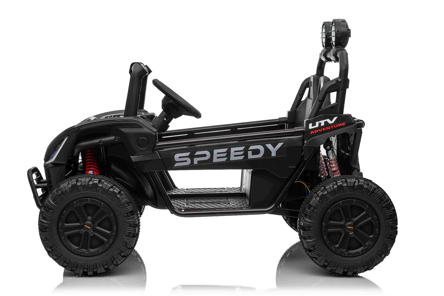 Maşinuţa electrica copii T-REX Ride 4x4 cu două locuri 24V, negru, player MP3 cu intrare USB/AUX, acționare 4x4, baterie litiu, suspensie, telecomandă, lumini LED - imagine 3