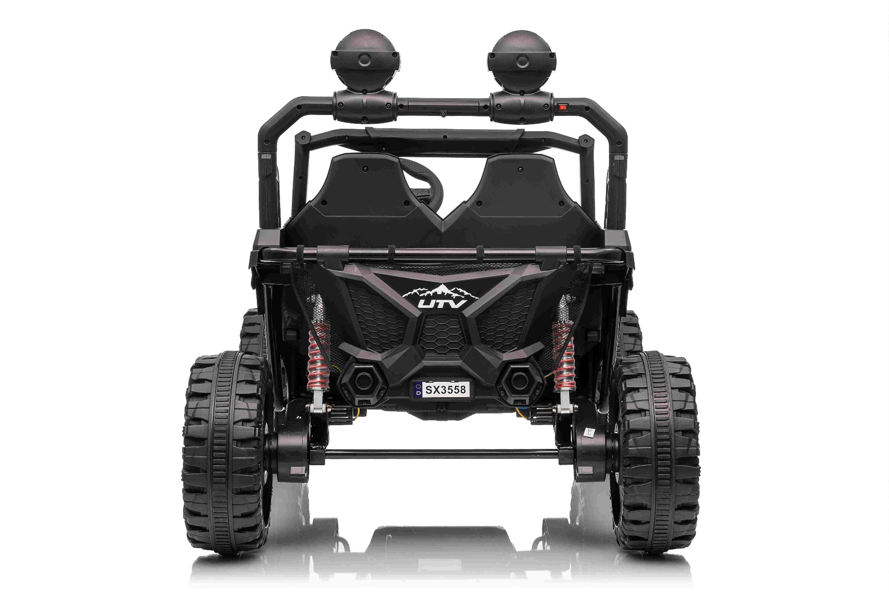 Maşinuţa electrica copii T-REX Ride 4x4 cu două locuri 24V, negru, player MP3 cu intrare USB/AUX, acționare 4x4, baterie litiu, suspensie, telecomandă, lumini LED - imagine 7