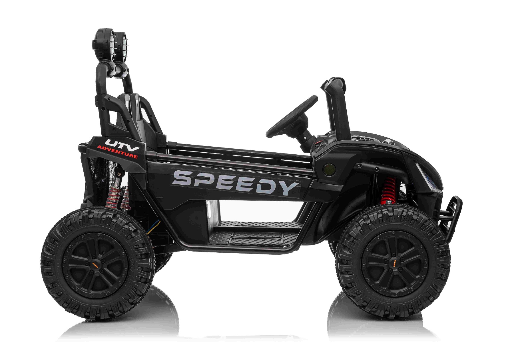 Maşinuţa electrica copii T-REX Ride 4x4 cu două locuri 24V, negru, player MP3 cu intrare USB/AUX, acționare 4x4, baterie litiu, suspensie, telecomandă, lumini LED - imagine 10