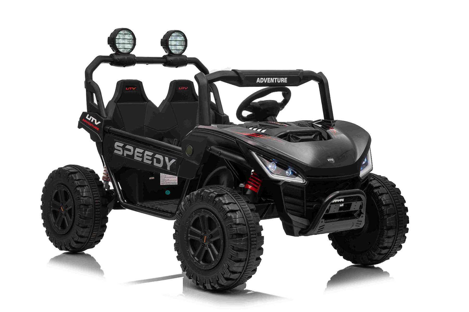 Maşinuţa electrica copii T-REX Ride 4x4 cu două locuri 24V, negru, player MP3 cu intrare USB/AUX, acționare 4x4, baterie litiu, suspensie, telecomandă, lumini LED - imagine 11