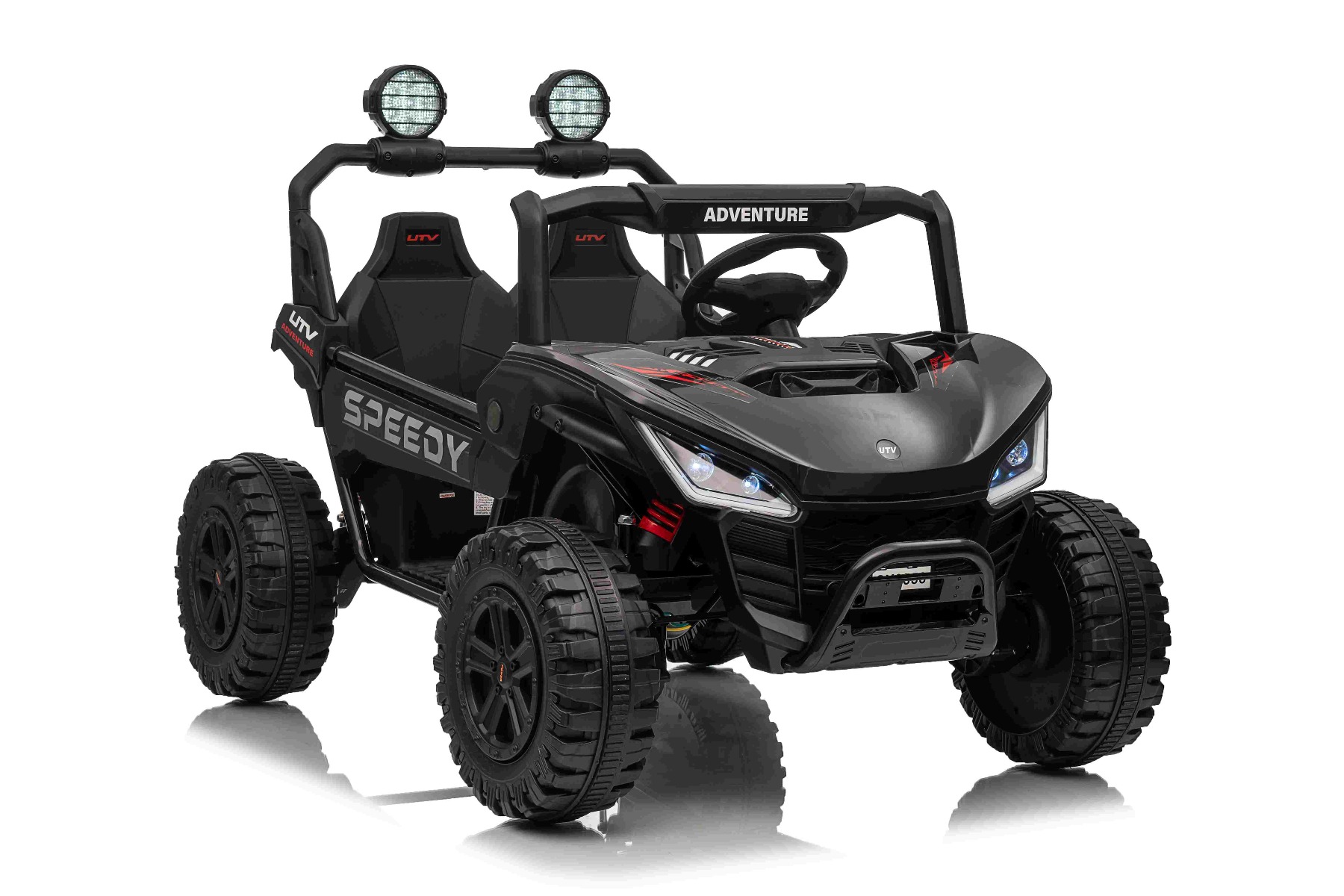 Maşinuţa electrica copii T-REX Ride 4x4 cu două locuri 24V, negru, player MP3 cu intrare USB/AUX, acționare 4x4, baterie litiu, suspensie, telecomandă, lumini LED - imagine 12