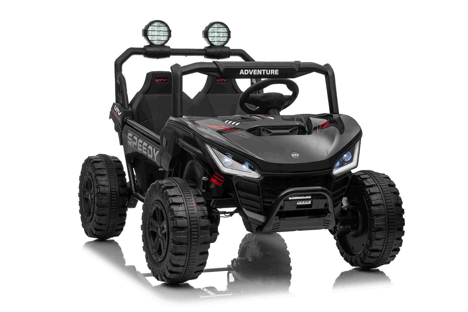 Maşinuţa electrica copii T-REX Ride 4x4 cu două locuri 24V, negru, player MP3 cu intrare USB/AUX, acționare 4x4, baterie litiu, suspensie, telecomandă, lumini LED - imagine 13