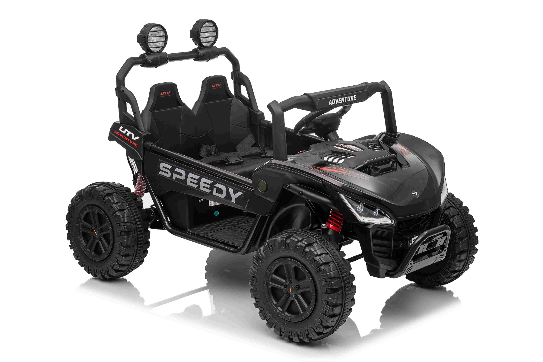 Maşinuţa electrica copii T-REX Ride 4x4 cu două locuri 24V, negru, player MP3 cu intrare USB/AUX, acționare 4x4, baterie litiu, suspensie, telecomandă, lumini LED - imagine 15