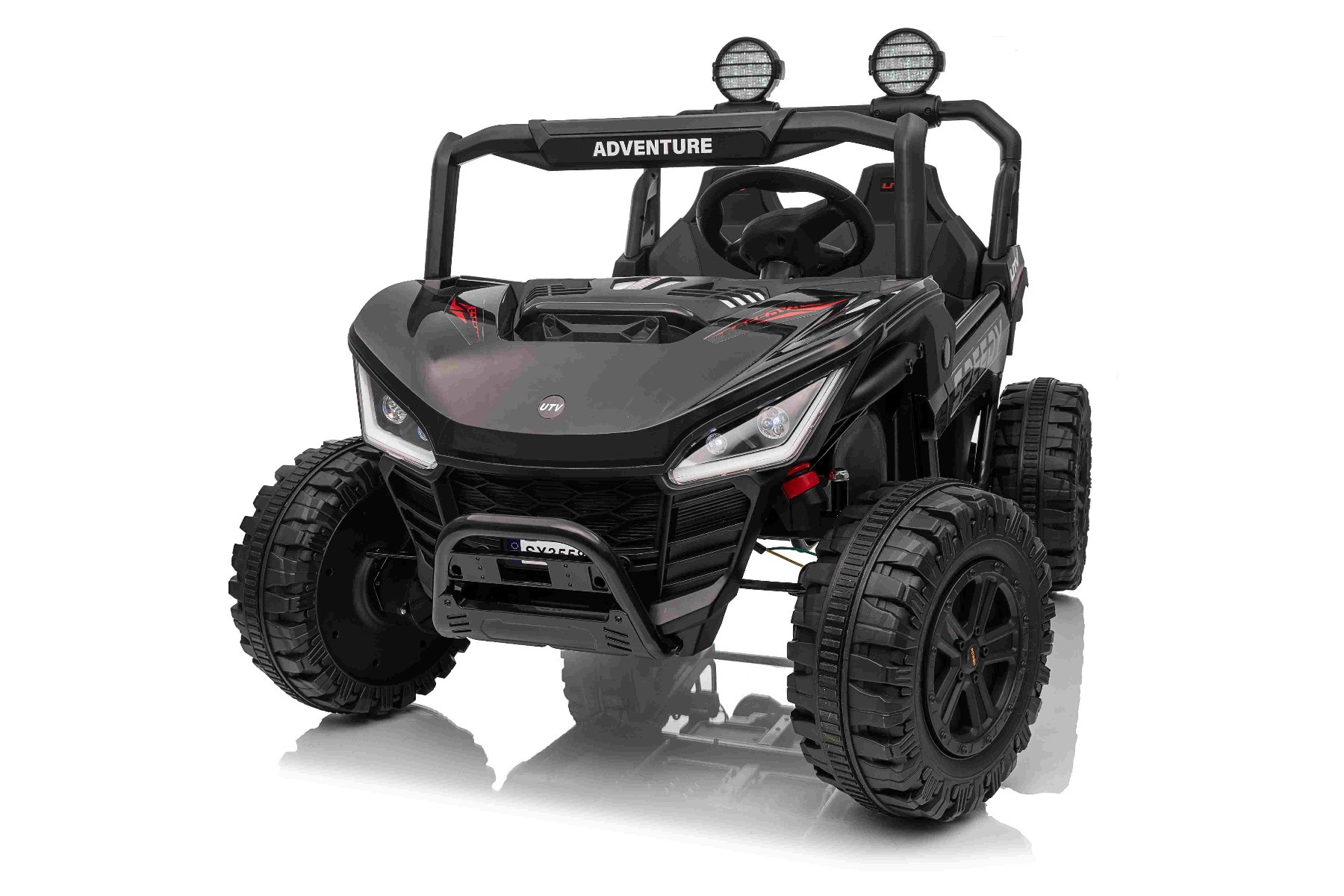 Maşinuţa electrica copii T-REX Ride 4x4 cu două locuri 24V, negru, player MP3 cu intrare USB/AUX, acționare 4x4, baterie litiu, suspensie, telecomandă, lumini LED - imagine 18