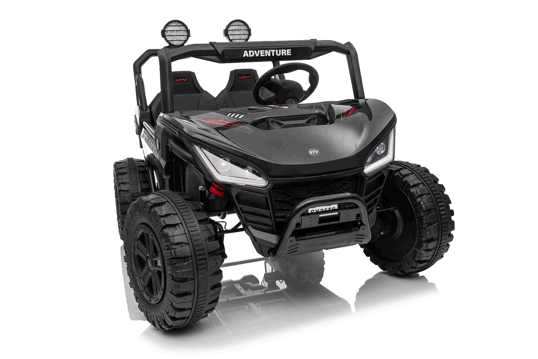 Maşinuţa electrica copii T-REX Ride 4x4 cu două locuri 24V, negru, player MP3 cu intrare USB/AUX, acționare 4x4, baterie litiu, suspensie, telecomandă, lumini LED - imagine 19