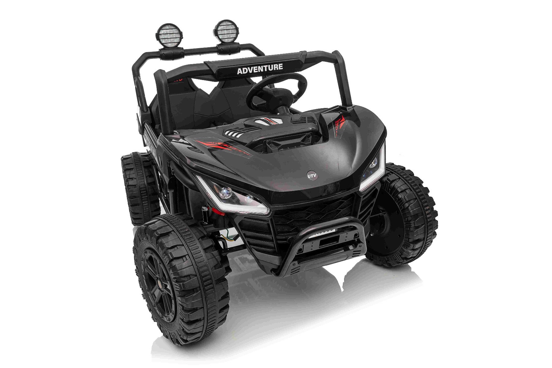 Maşinuţa electrica copii T-REX Ride 4x4 cu două locuri 24V, negru, player MP3 cu intrare USB/AUX, acționare 4x4, baterie litiu, suspensie, telecomandă, lumini LED - imagine 20