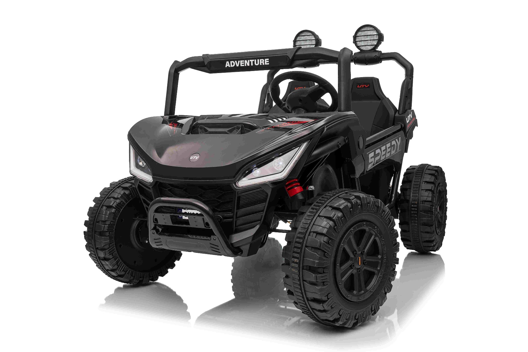 Maşinuţa electrica copii T-REX Ride 4x4 cu două locuri 24V, negru, player MP3 cu intrare USB/AUX, acționare 4x4, baterie litiu, suspensie, telecomandă, lumini LED - imagine 21