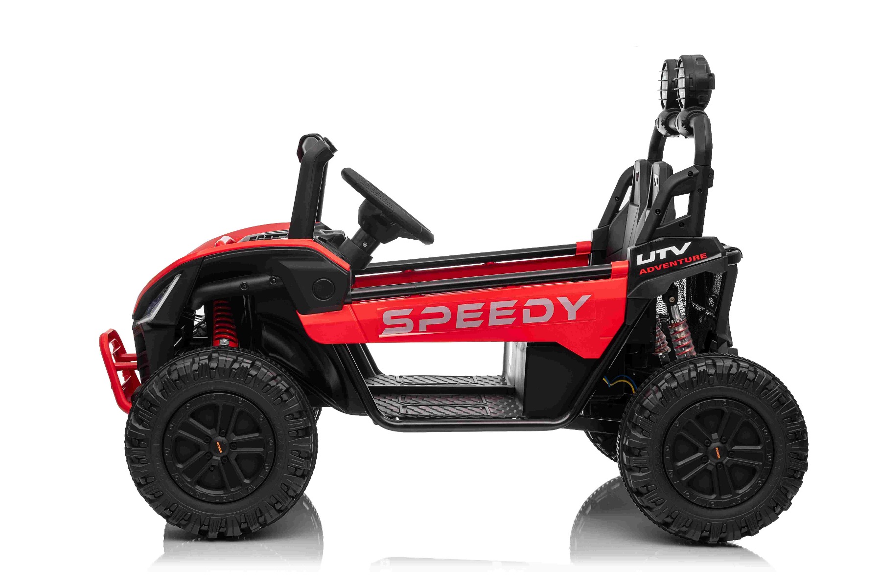 Maşinuţa electrica copii T-REX Ride 4x4 cu două locuri 24V, roșu, player MP3 cu intrare USB/AUX, acționare 4x4, baterie litiu, suspensie, telecomandă, lumini LED - imagine 3