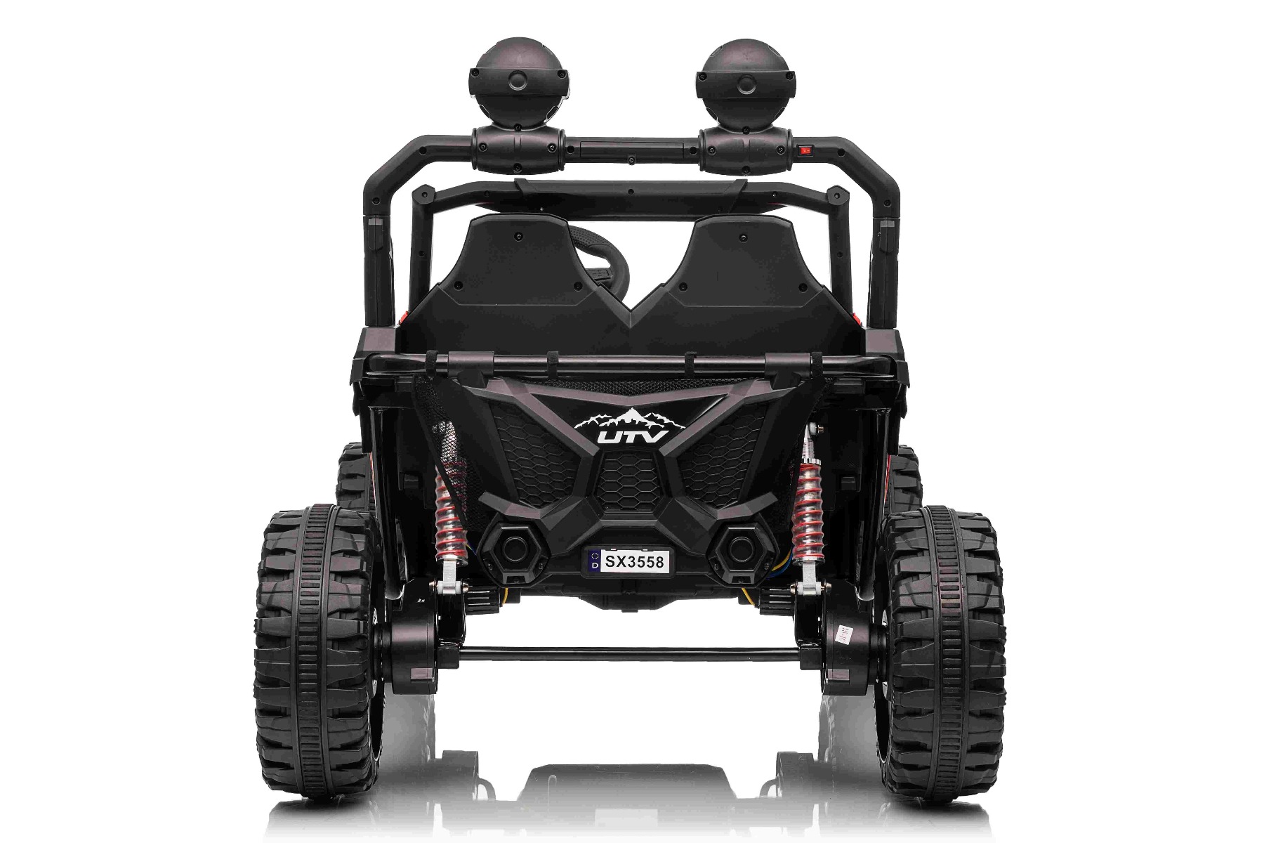 Maşinuţa electrica copii T-REX Ride 4x4 cu două locuri 24V, roșu, player MP3 cu intrare USB/AUX, acționare 4x4, baterie litiu, suspensie, telecomandă, lumini LED - imagine 7