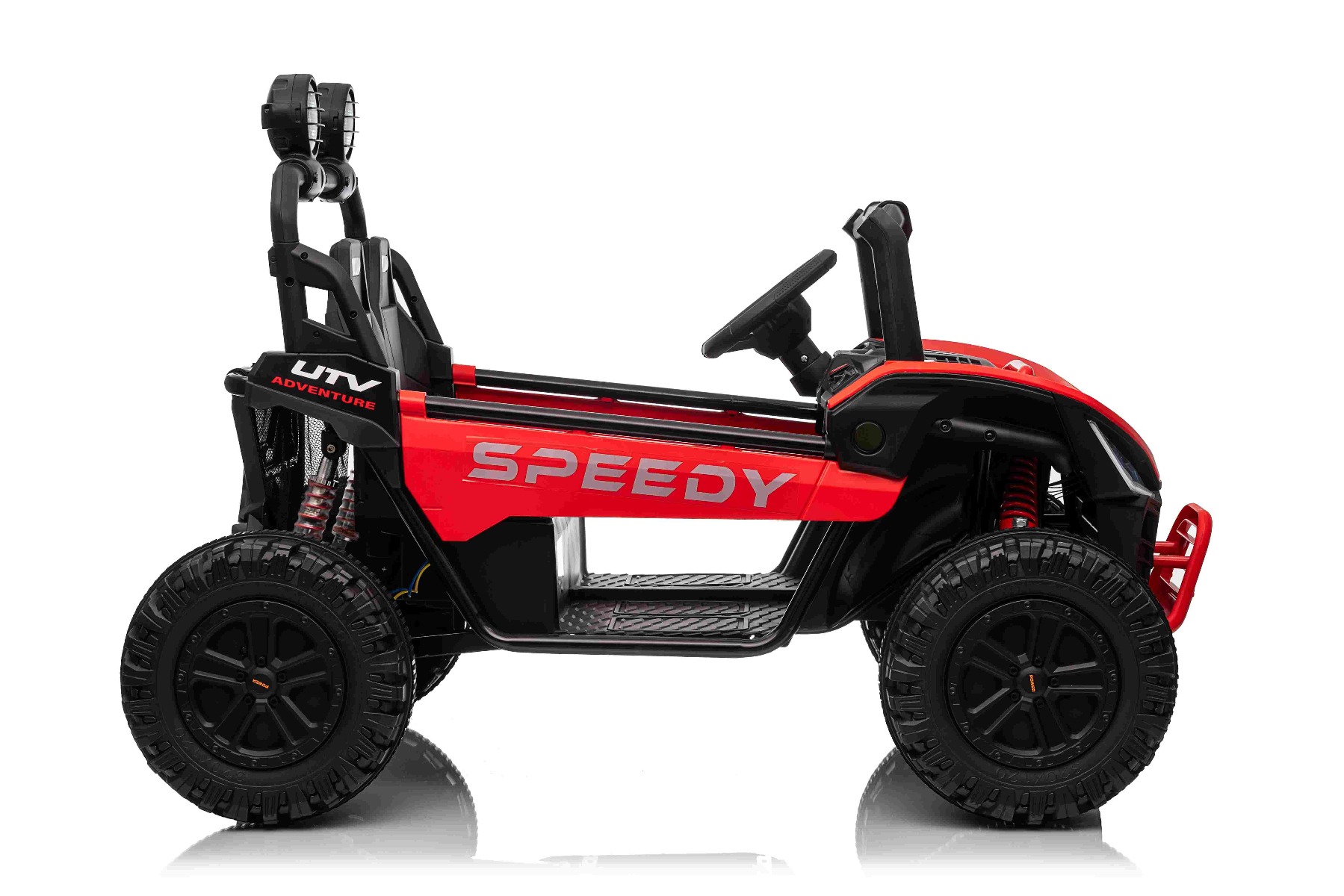 Maşinuţa electrica copii T-REX Ride 4x4 cu două locuri 24V, roșu, player MP3 cu intrare USB/AUX, acționare 4x4, baterie litiu, suspensie, telecomandă, lumini LED - imagine 10