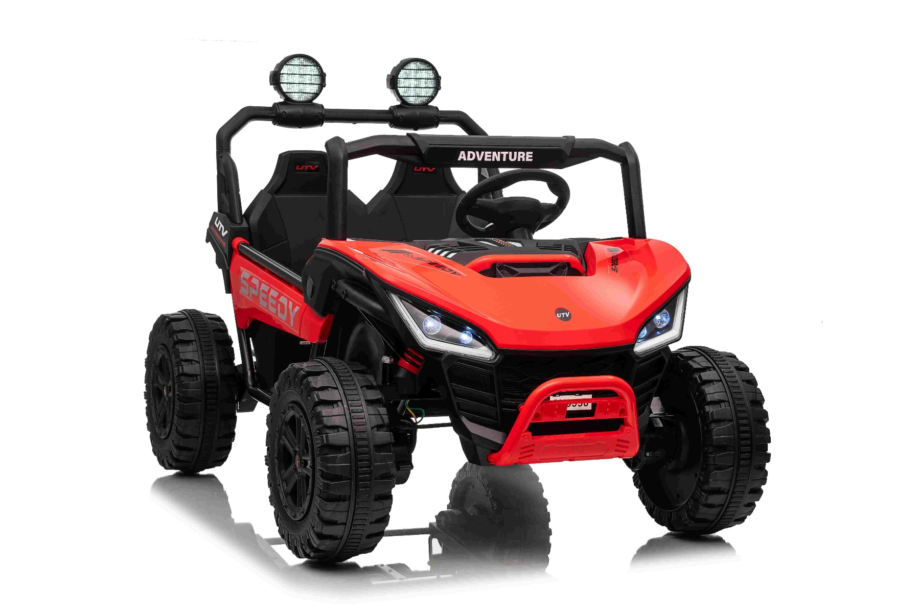Maşinuţa electrica copii T-REX Ride 4x4 cu două locuri 24V, roșu, player MP3 cu intrare USB/AUX, acționare 4x4, baterie litiu, suspensie, telecomandă, lumini LED - imagine 13