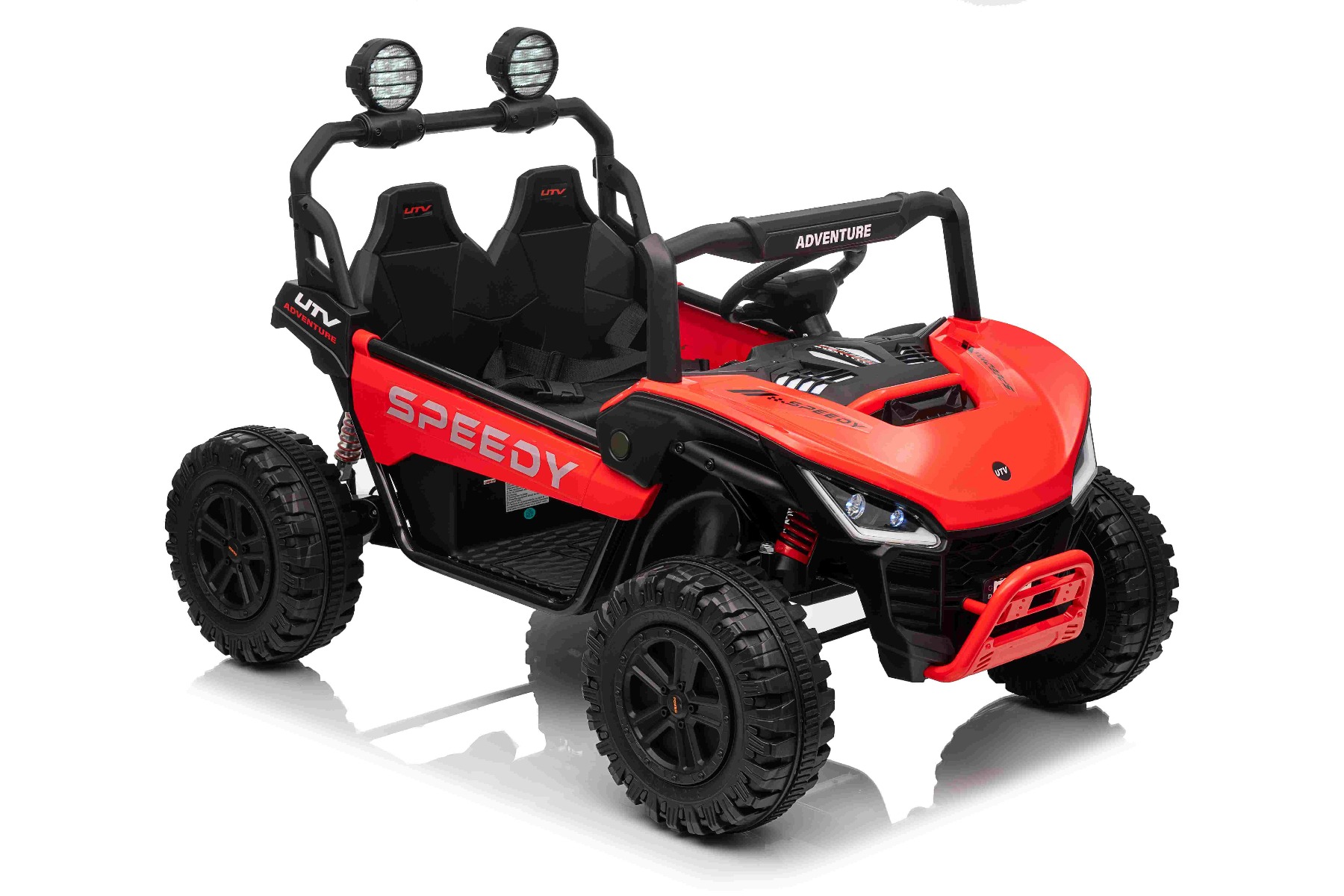 Maşinuţa electrica copii T-REX Ride 4x4 cu două locuri 24V, roșu, player MP3 cu intrare USB/AUX, acționare 4x4, baterie litiu, suspensie, telecomandă, lumini LED - imagine 15